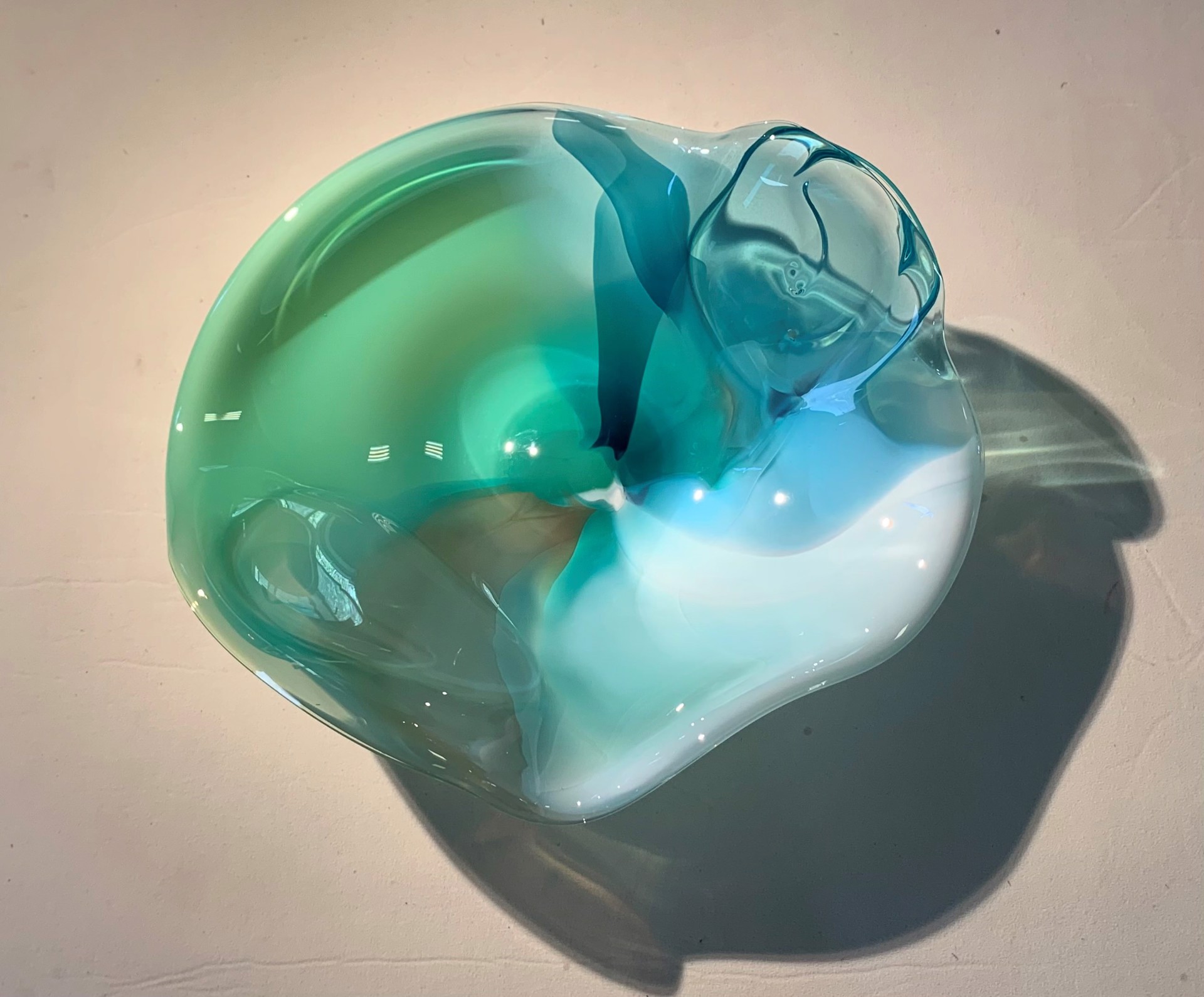 Jade Blown Glass Deep Bowl by Paul | Carol Willsea Obrien