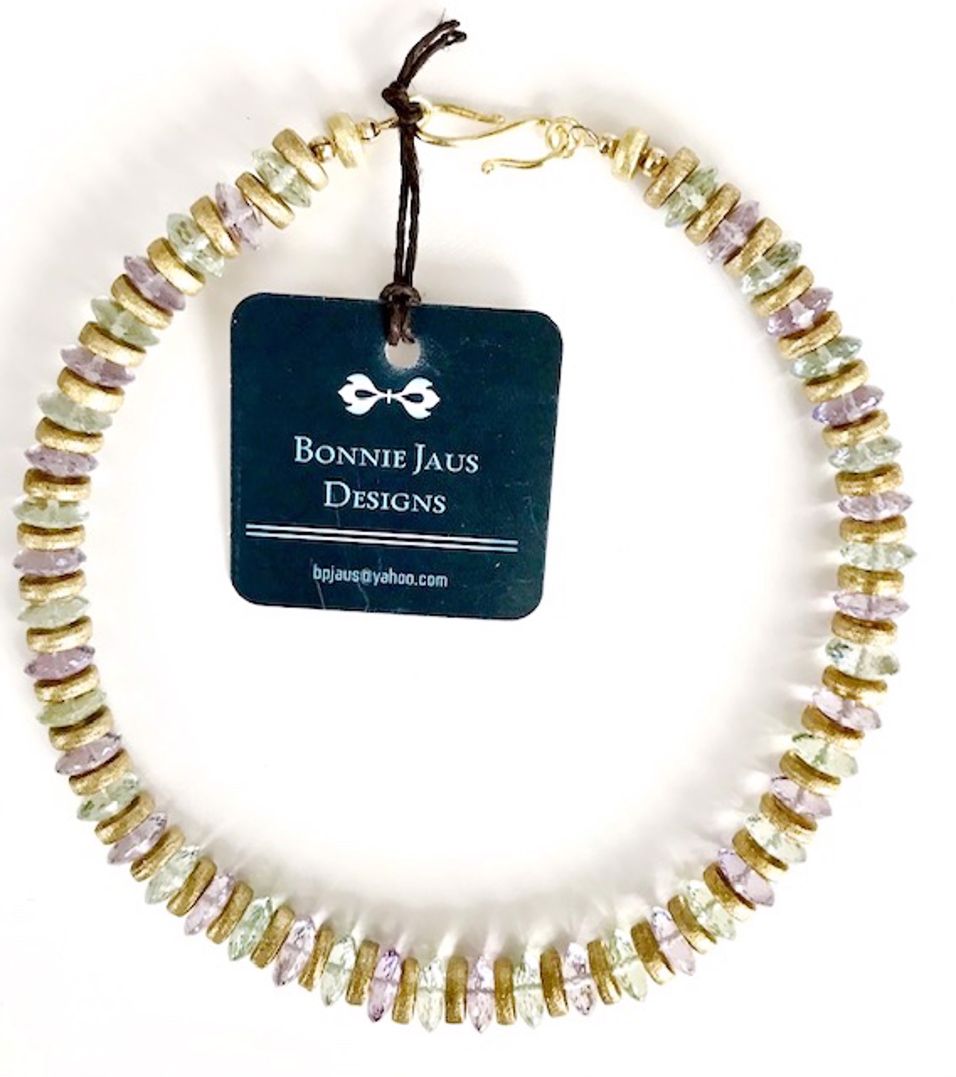 Necklace - Green & Lavender Amethyst With Gold Vermeil by Bonnie Jaus