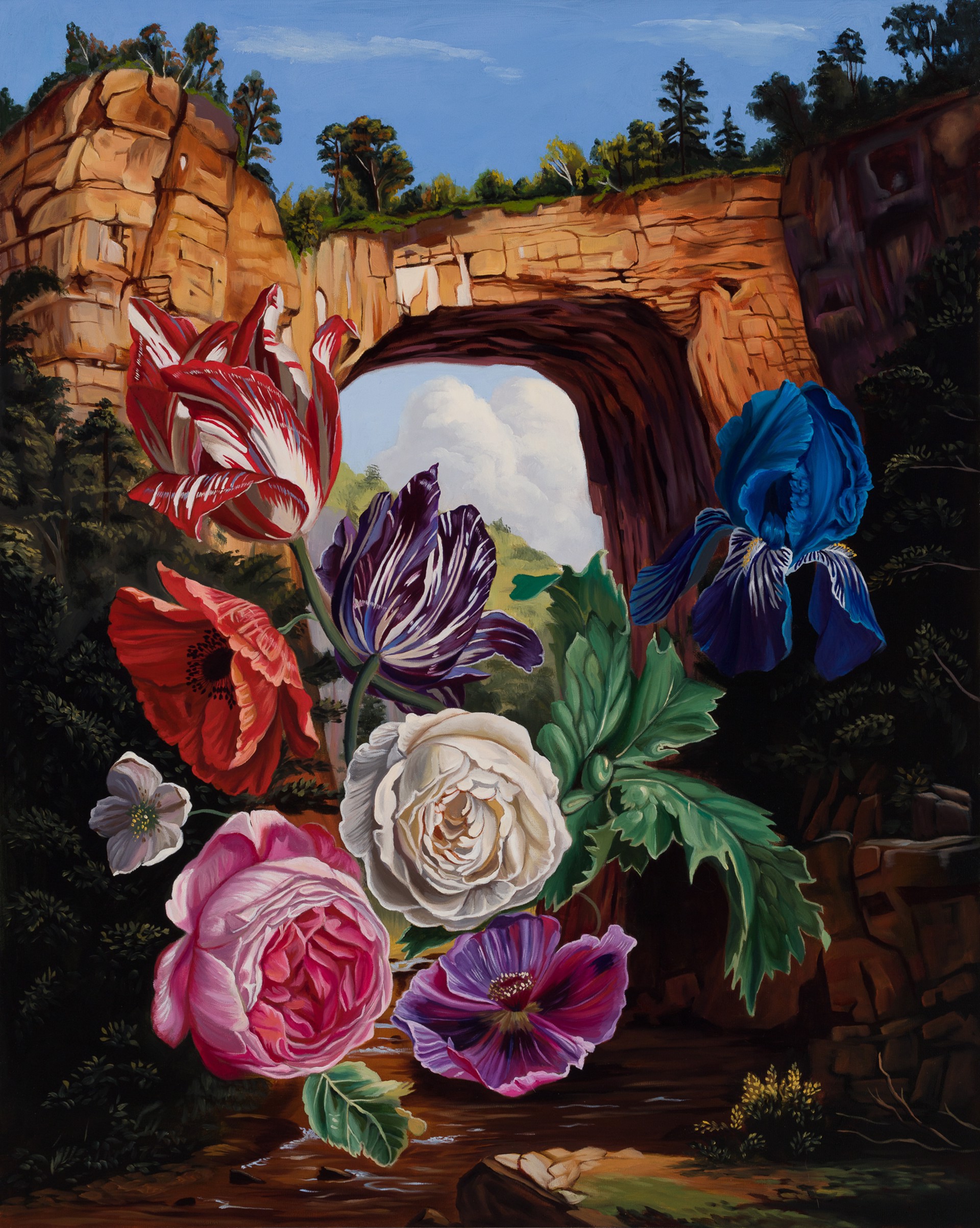 Flowers Beneath a Natural Bridge by Robin Hextrum