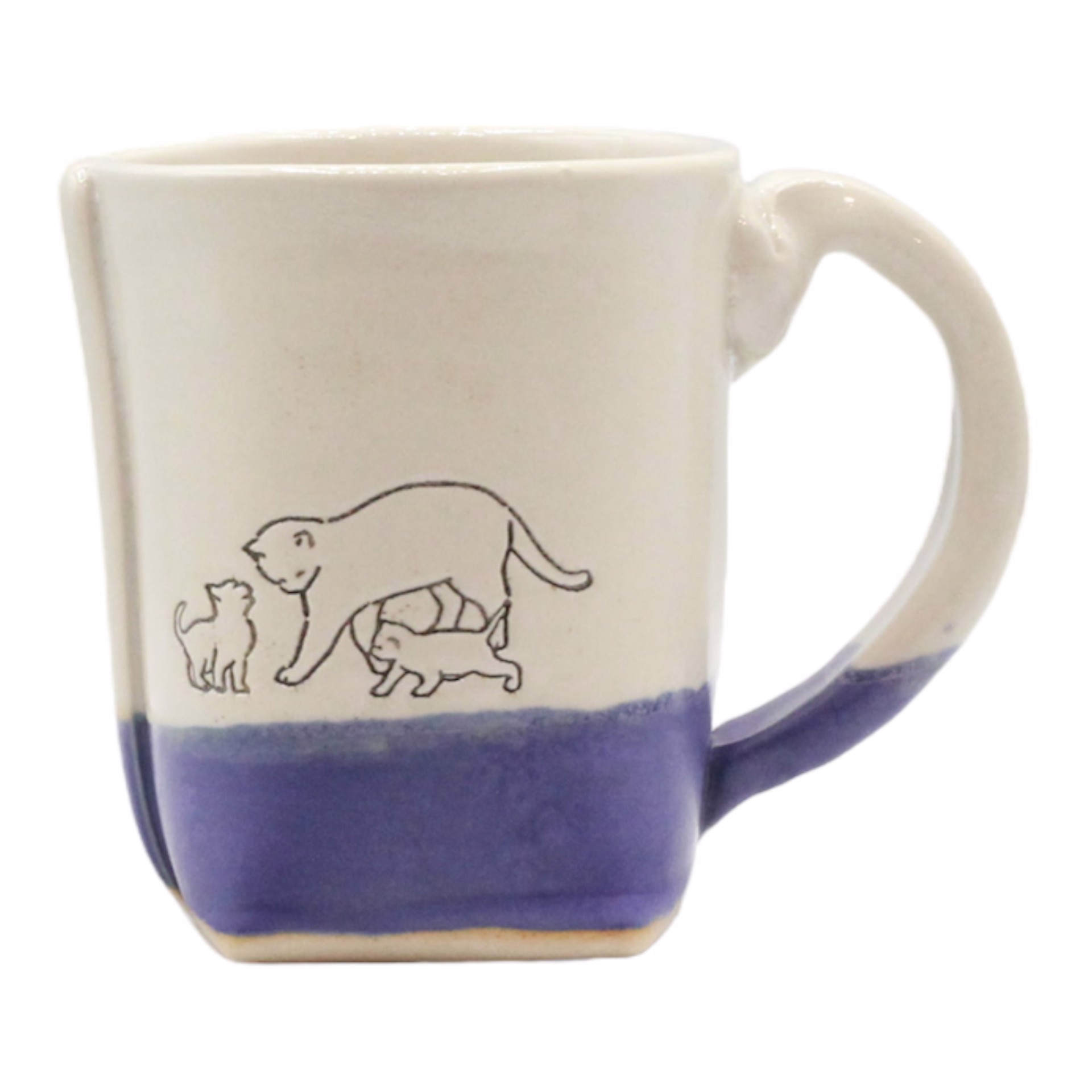 Purple Cat Mug by Colleen Deiss