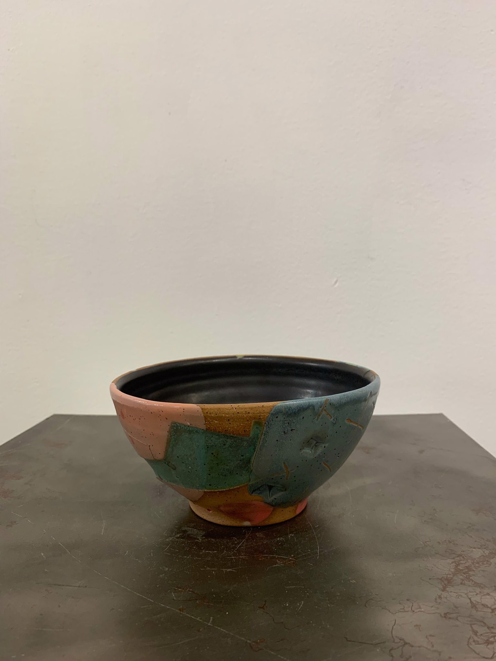 Small Colorful Etched Bowl by Steve Kelly
