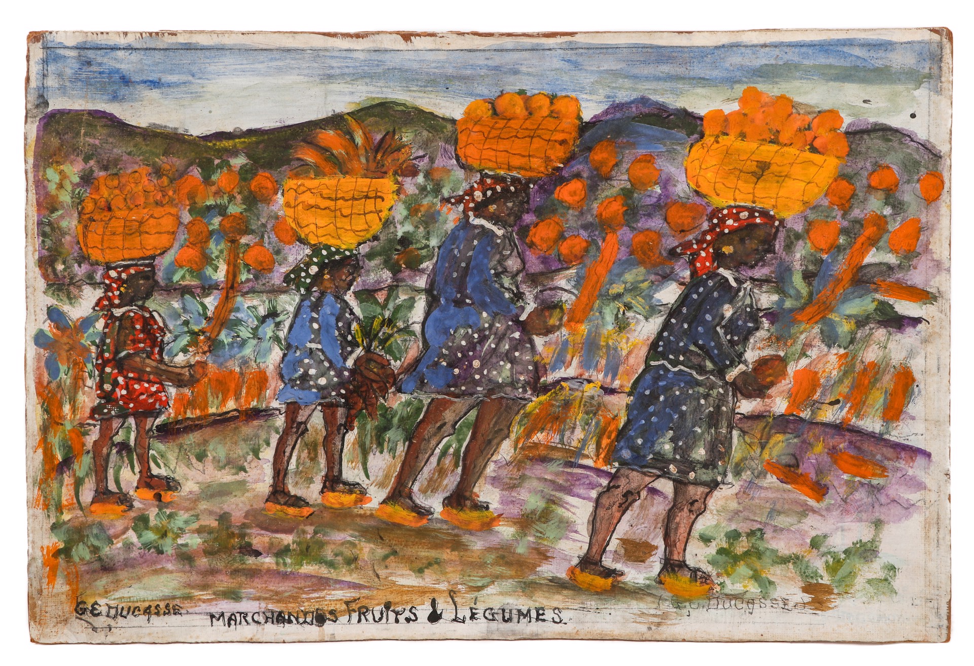 Marchandes Fruits et Legumes #7MFN by Gervais Emmanuel Ducasse (Haitian, 1903-1988)