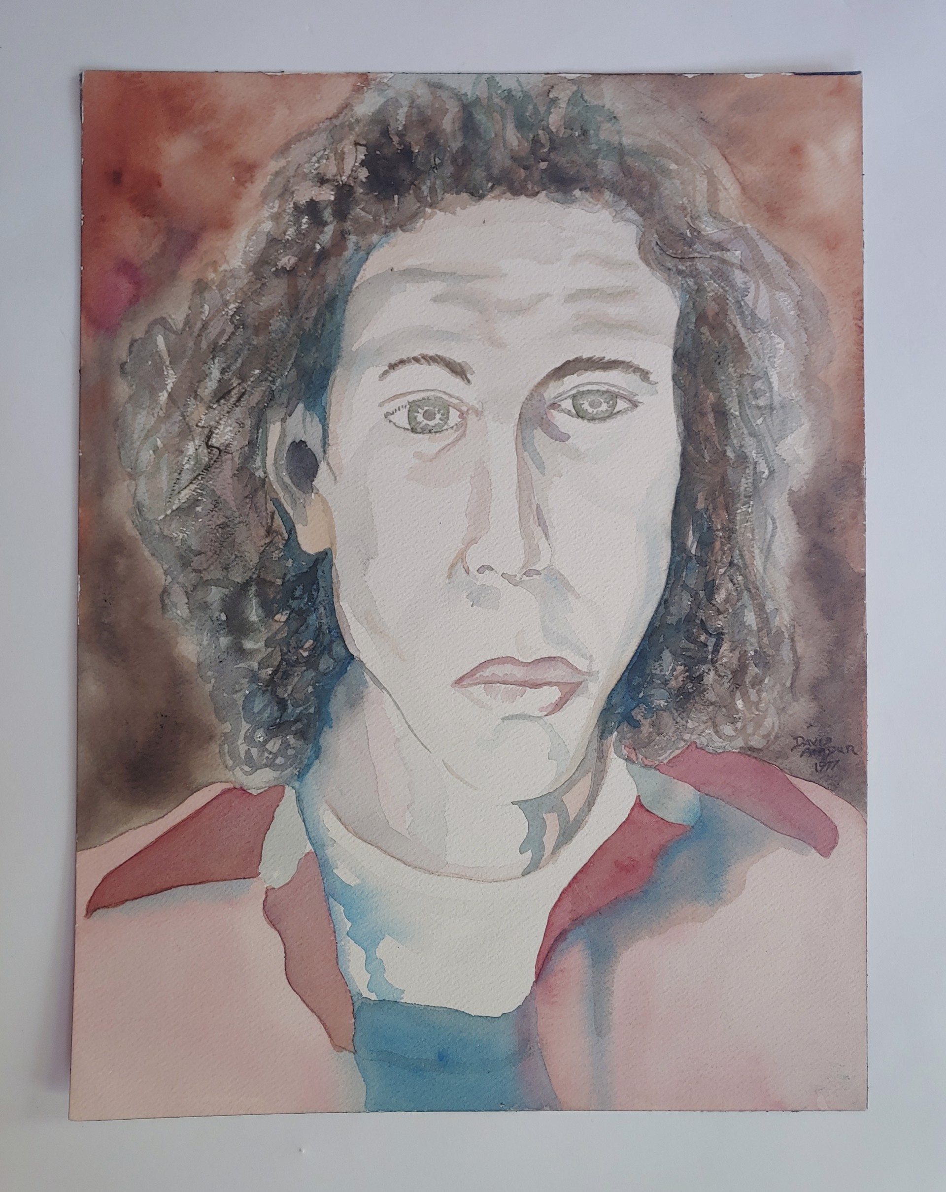 Watercolor Self Portrait by David Amdur