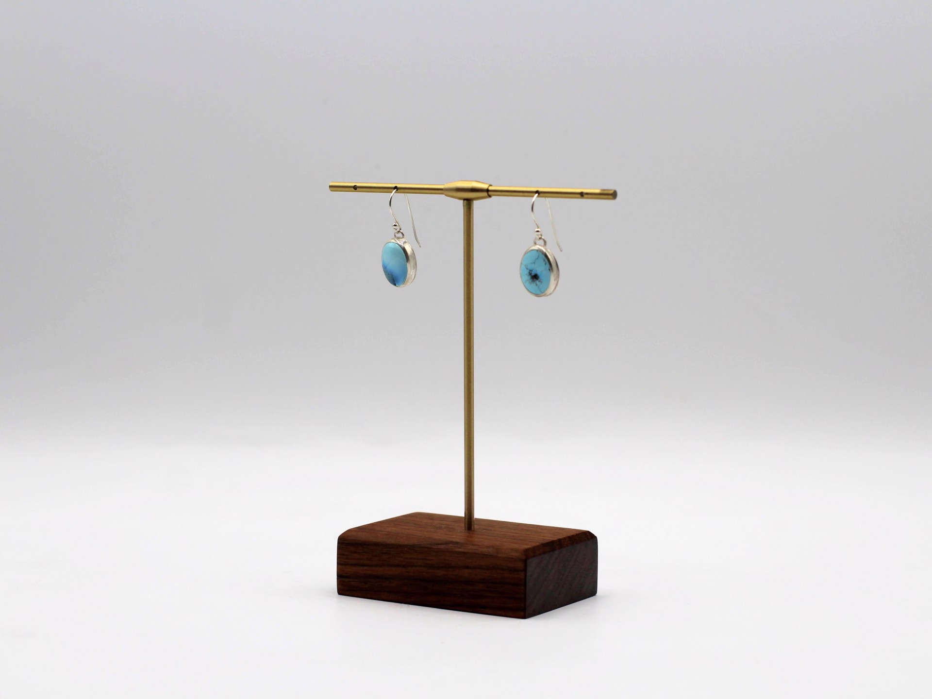 Natural Golden Hills Turquoise Sterling Silver Earrings by Ashley Hanna