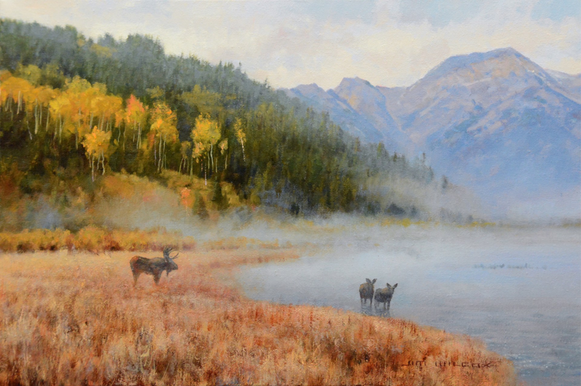 Moose Call Bar BC - Unframed and Unstretched by Jim Wilcox Giclees