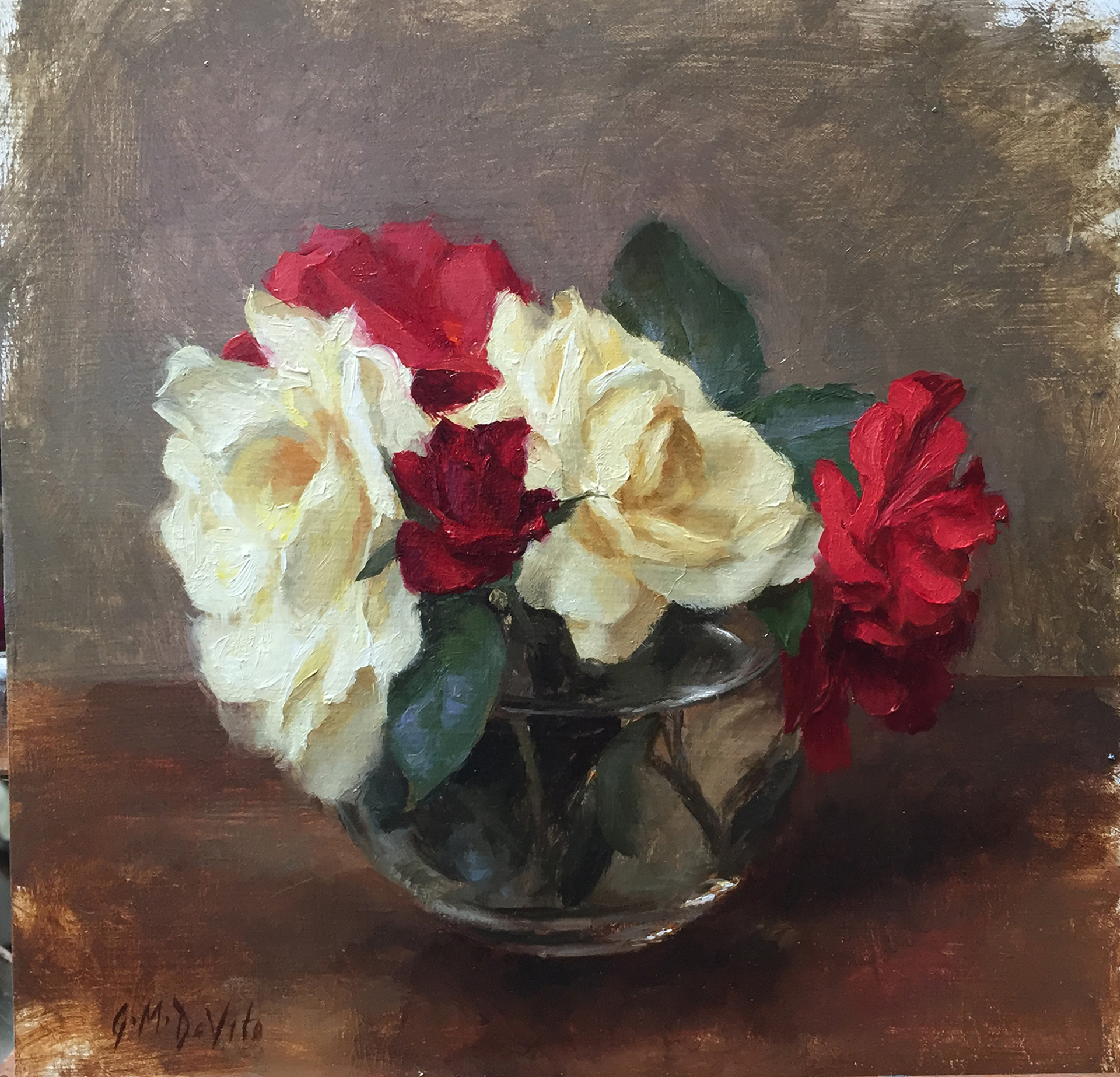 Yellow and Red Garden Roses by Grace DeVito