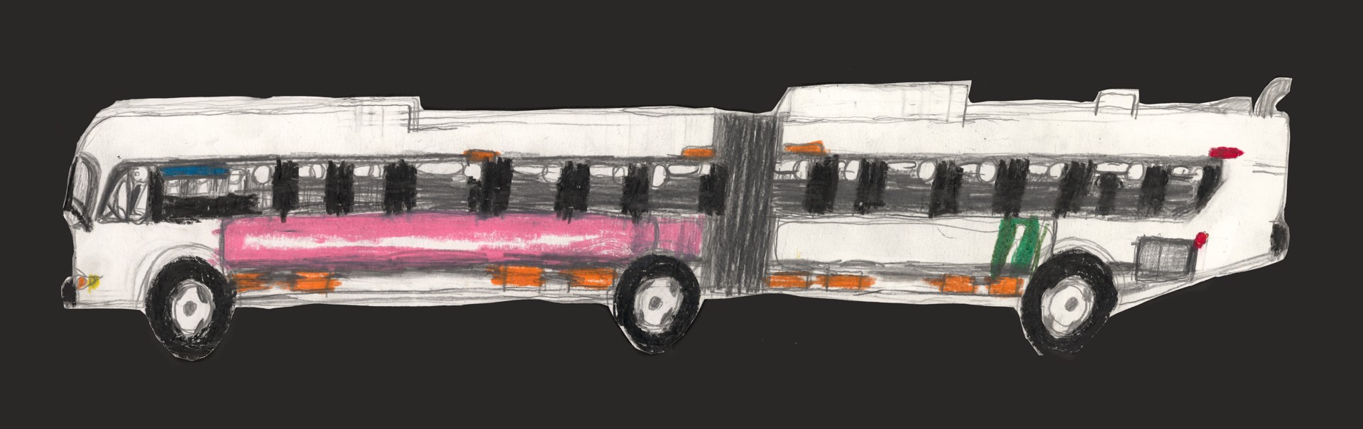 Pink Advertising Bus by Michael Haynes