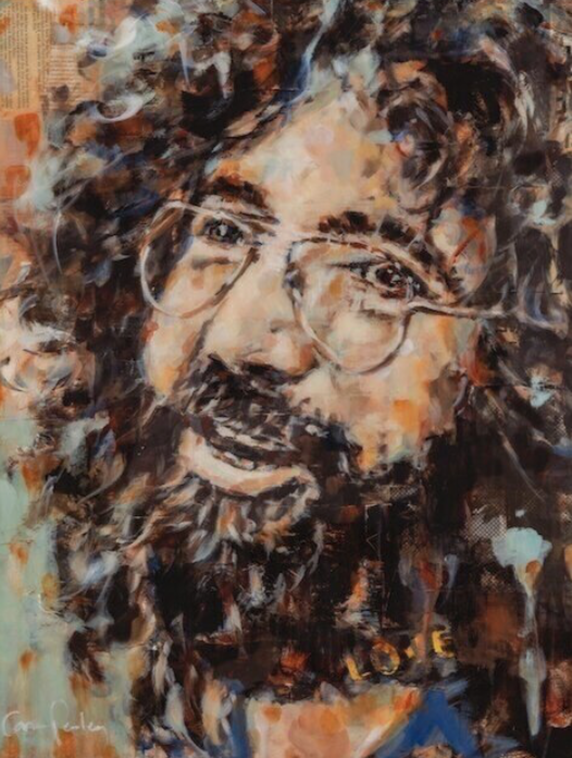Jerry Garcia 24x18 Print 1 by Carrie Penley