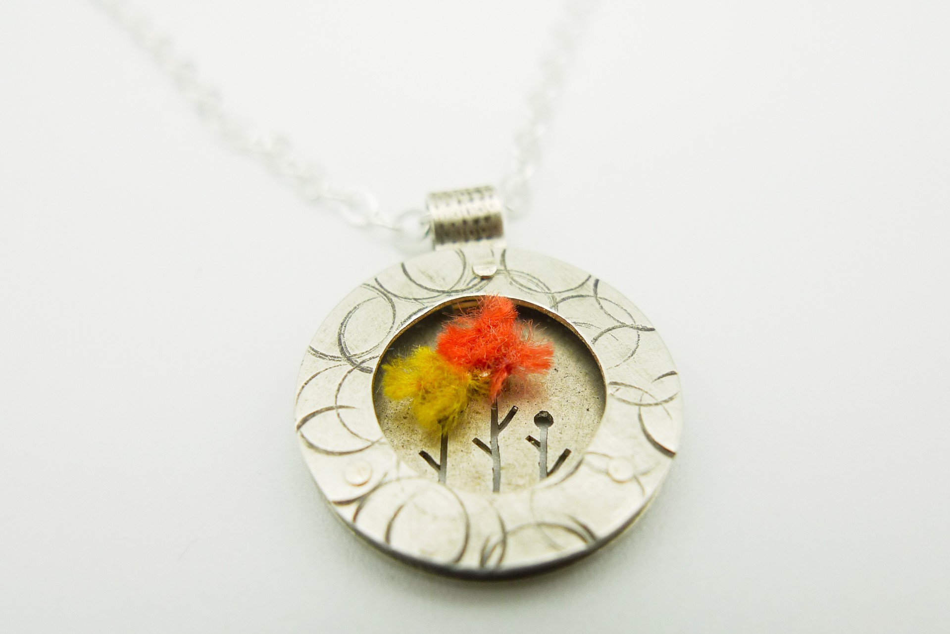 Coral and Yellow Necklace by Erica Schlueter