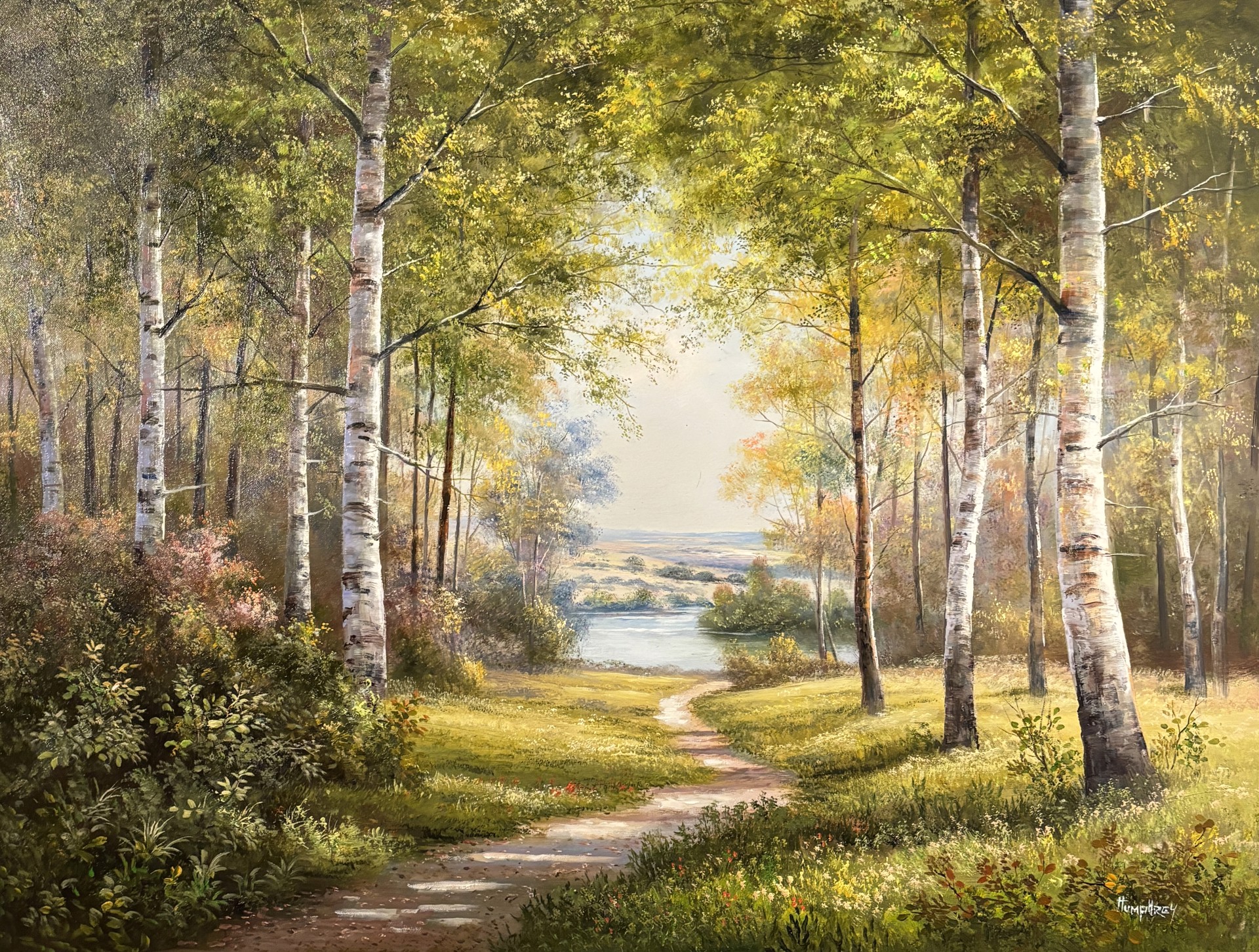 BIRCH PATH TO THE WATER by HUMPHREY