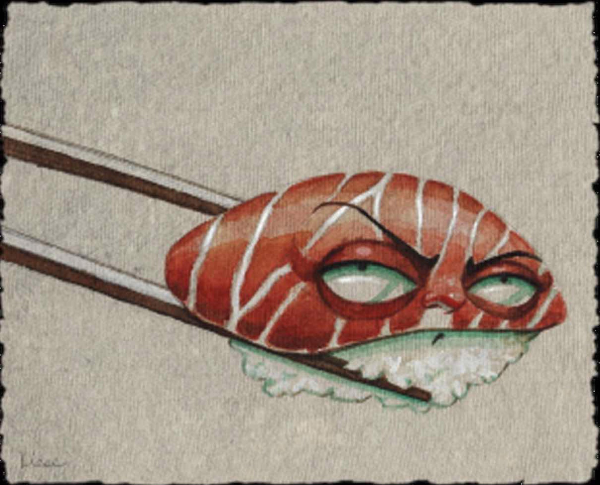 Sushi of Fury (Giclee on Deckled Paper) G.O. by Liese Chavez