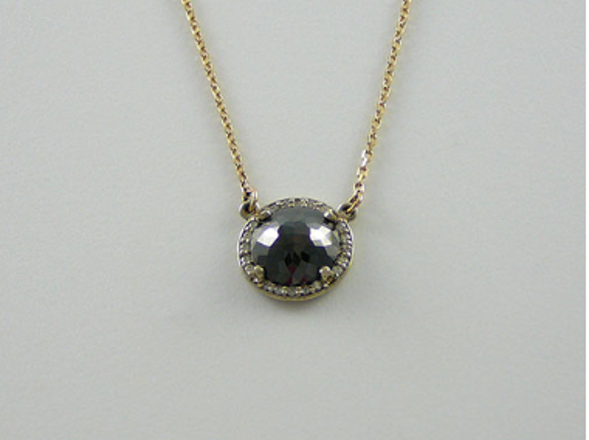 Black Diamond Pendant with Chain by D'ETTE DELFORGE