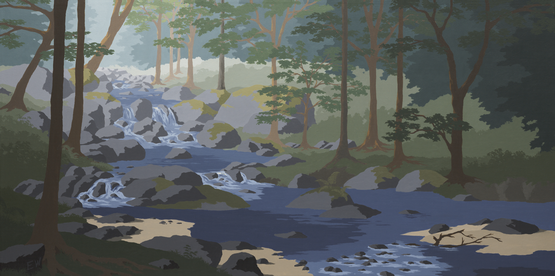 Bend in the River (1 of 2 Diptych) by Ed Wintner