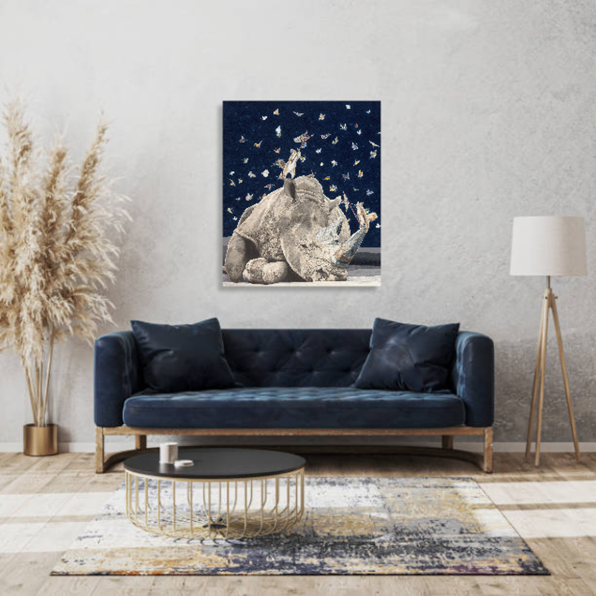 Lepidopterphobic Rhino Giclee Print by Paul Van Heest