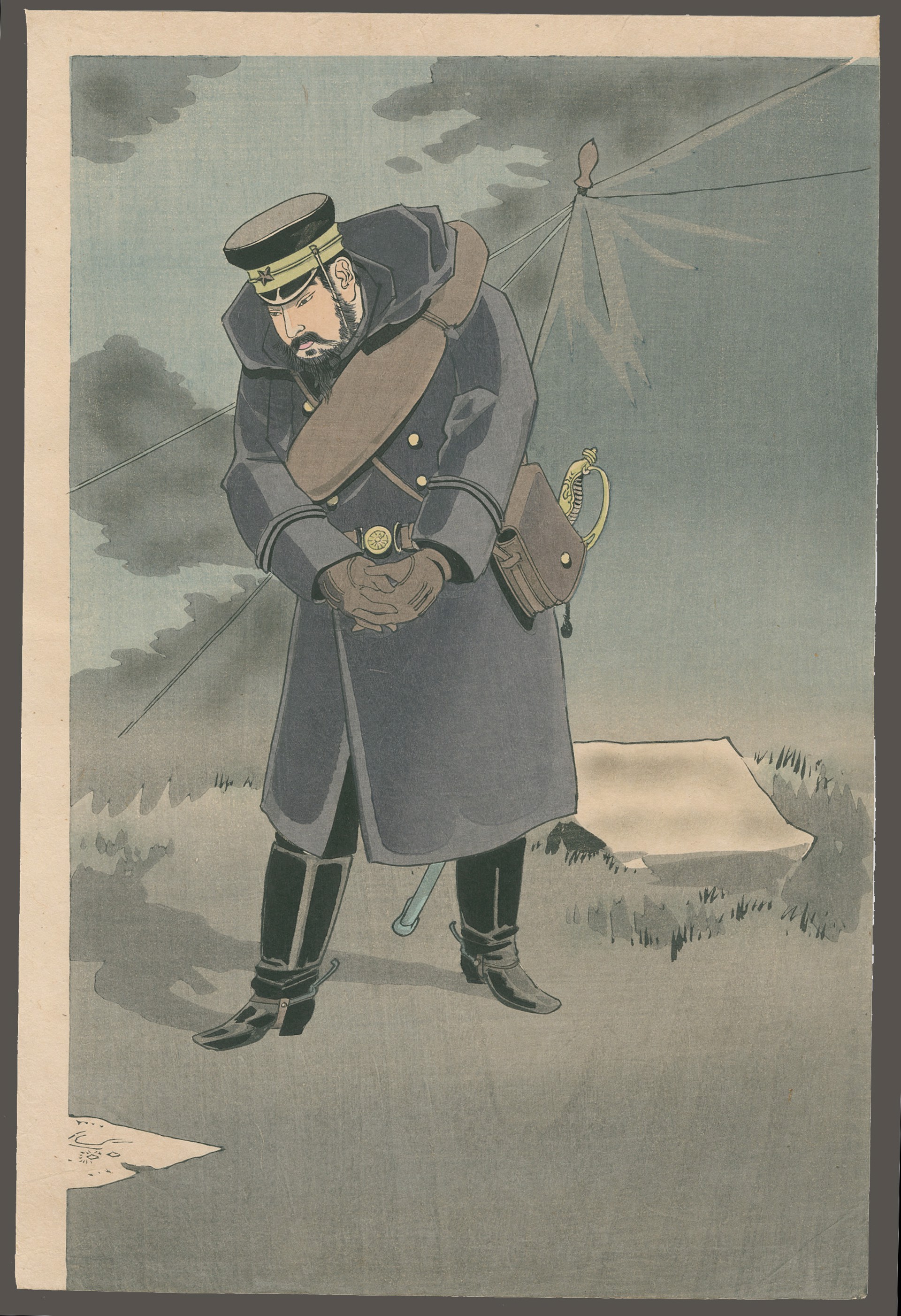 The Merciful Major Saito Coaxes a Captured Soldier to Give Up Enemy Secrets Sino - Japanese war by Beisaku