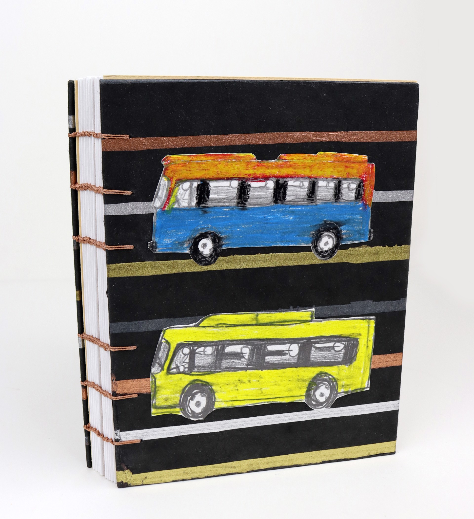 "Buses!" Handmade Art Journal by Michael Haynes