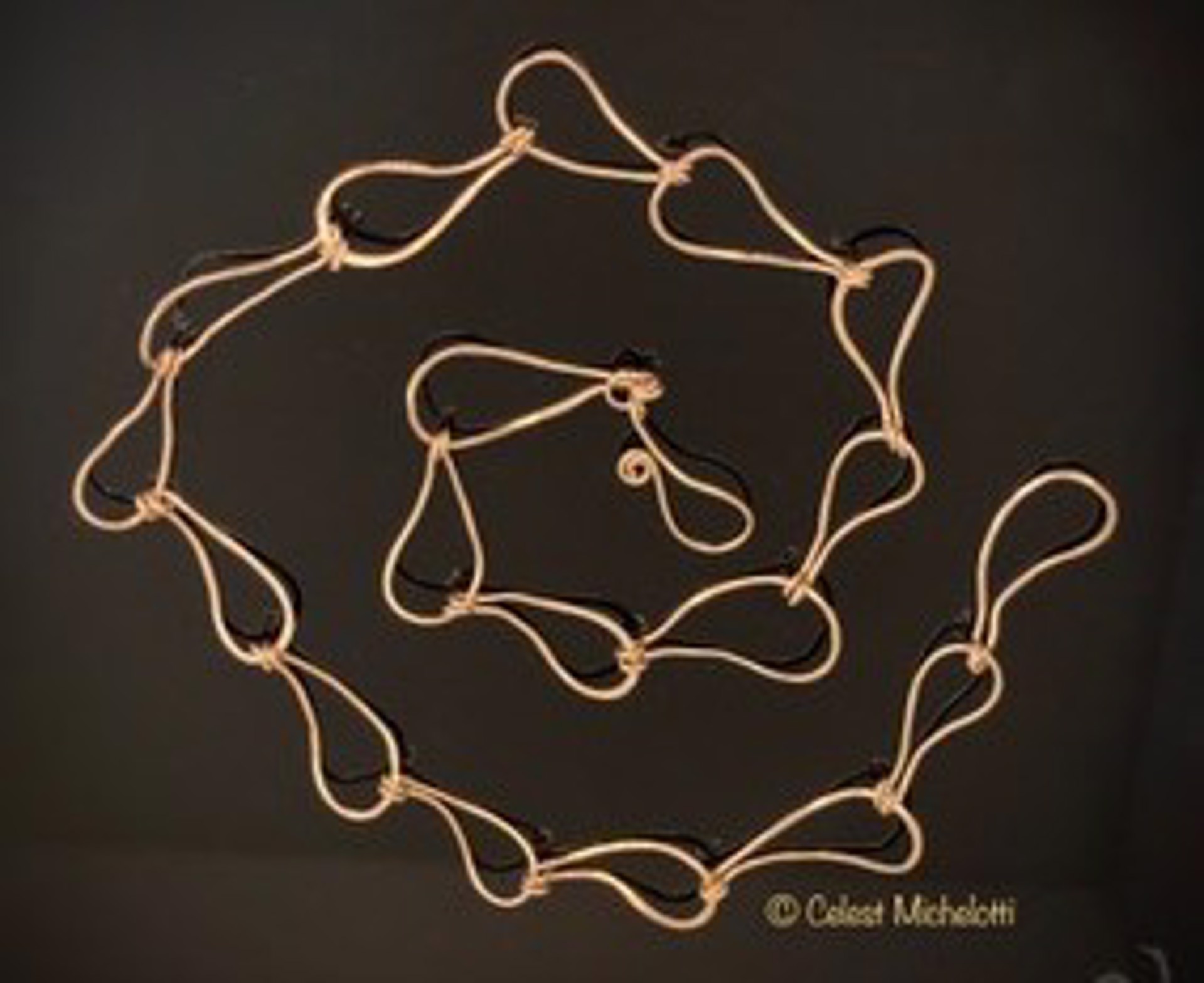 Swirls Necklace, 16-26" Adjustable OR reverses to lariat by Celest Michelotti