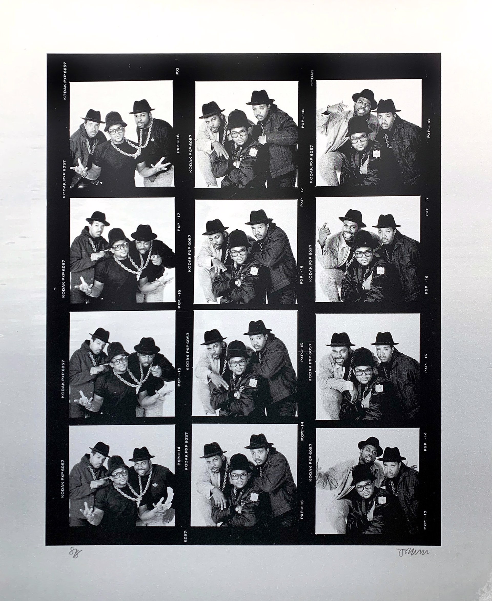 RUN DMC 1988 PIONEERS OF HIP HOP Contact Sheet (Unique Silver Blend) by Janette Beckman
