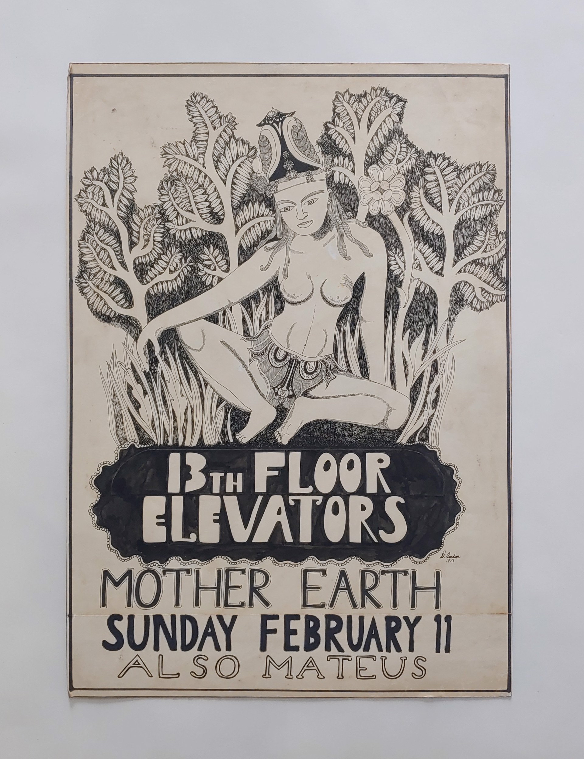 13th Floor Elevators Original Drawing for Poster by David Amdur