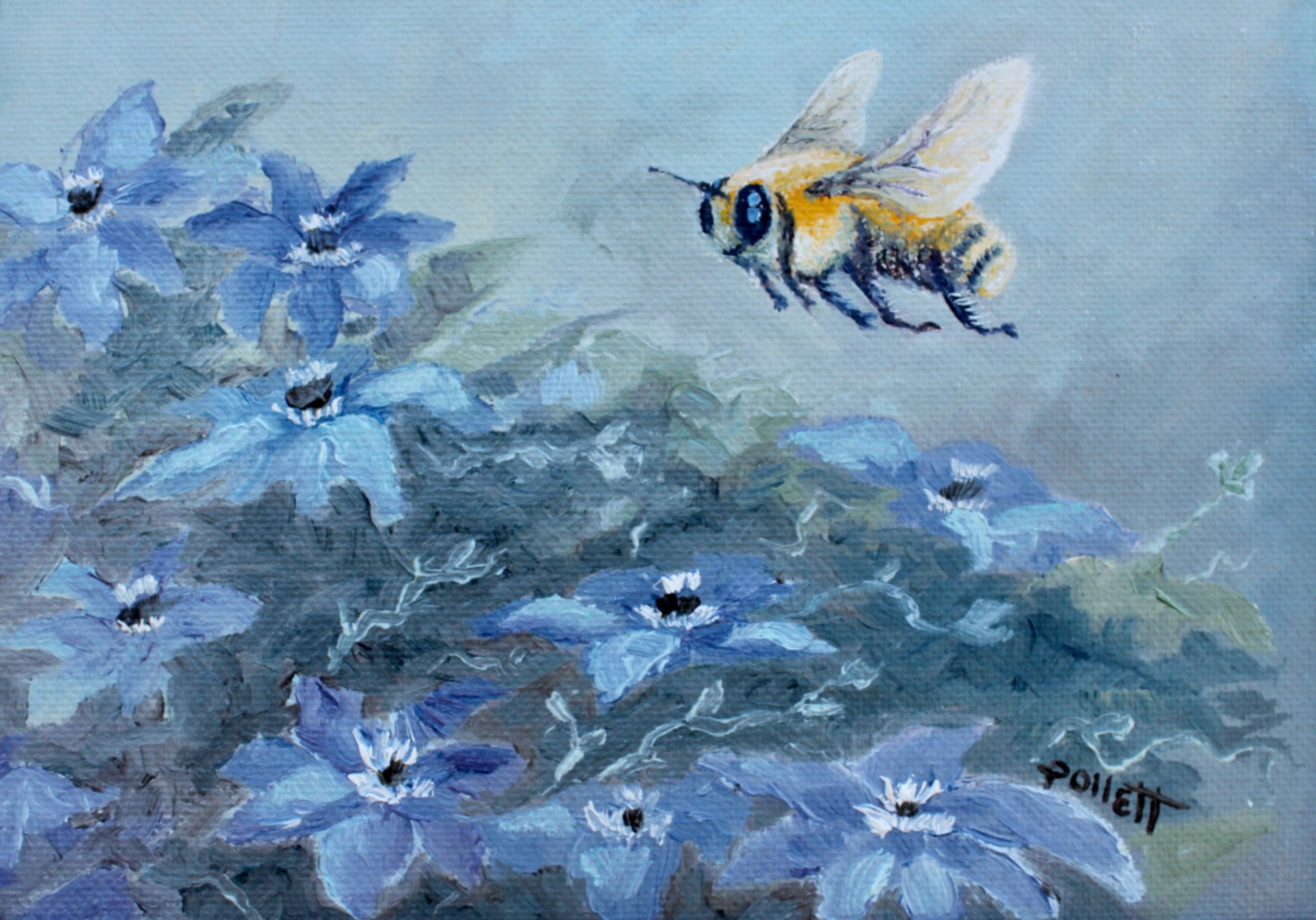 Bee with Blue by Cynthia Jewell Pollett