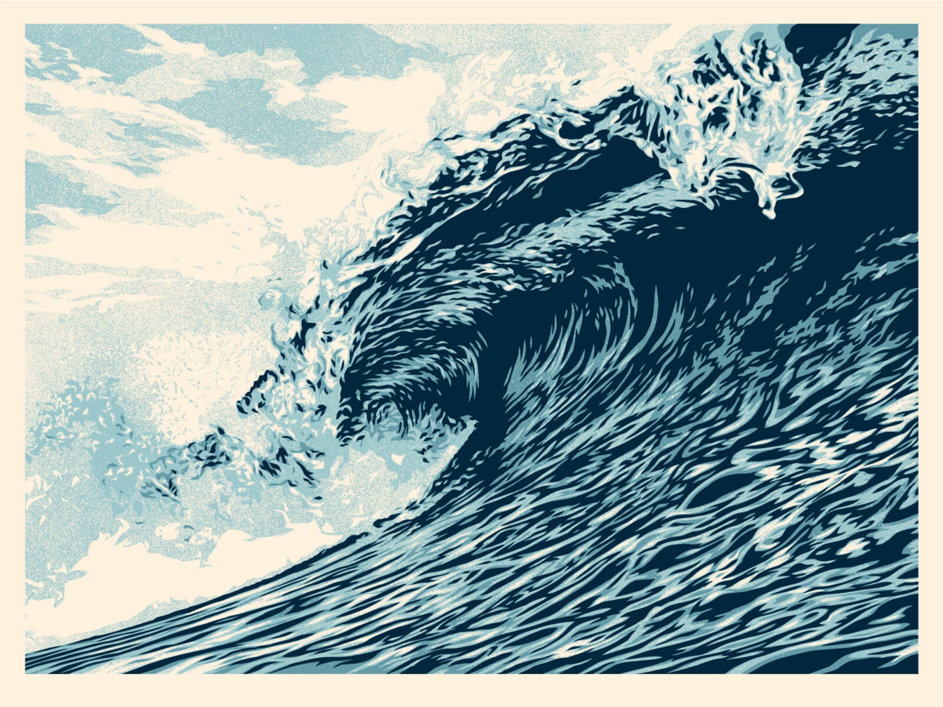Wave of Distress- Blue (368/400) by Shepard Fairey