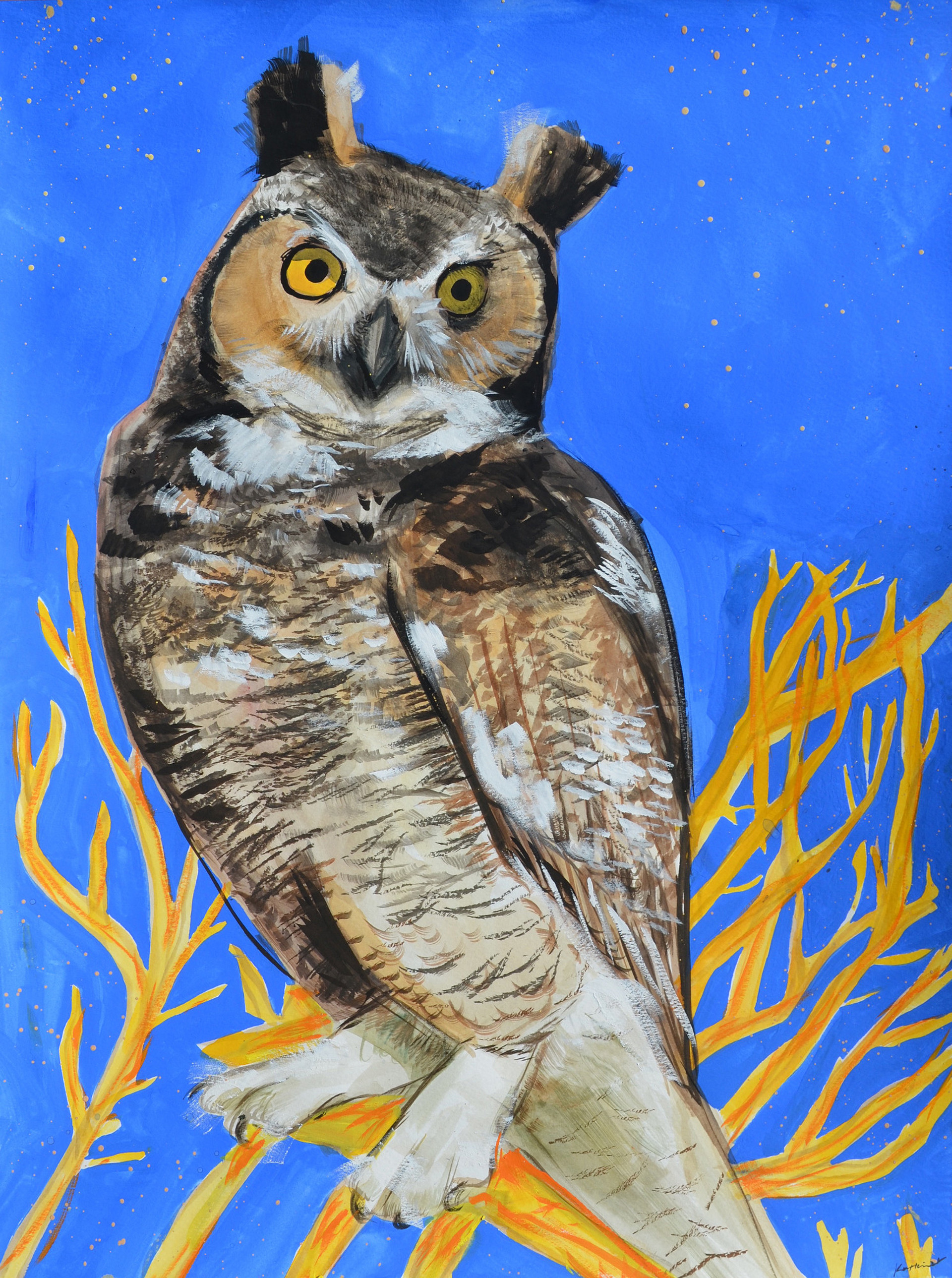 Our Neighborhood Great Horned Owl by Kat Kinnick