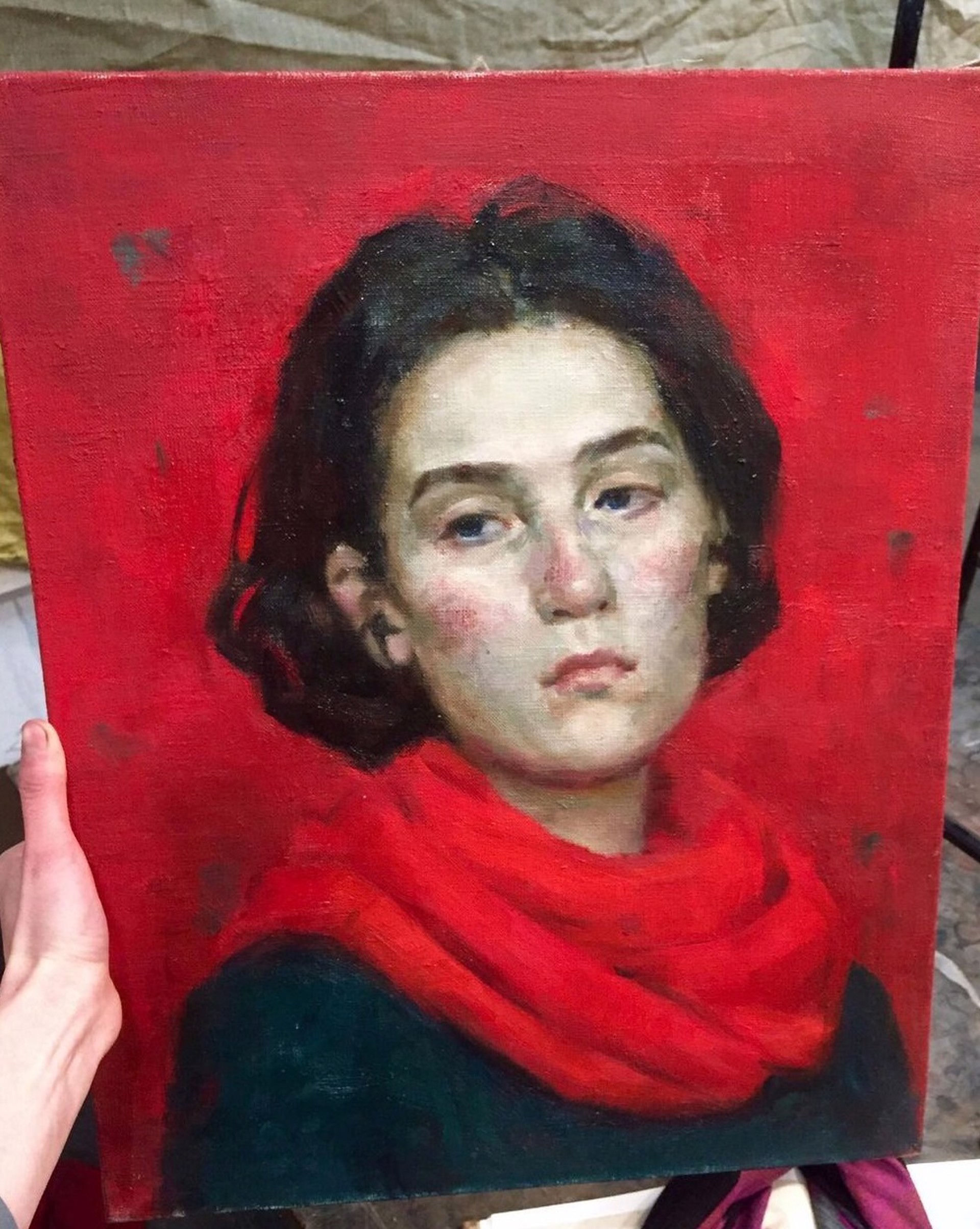 Girl in Red Scarf by Ekaterina Bokotey