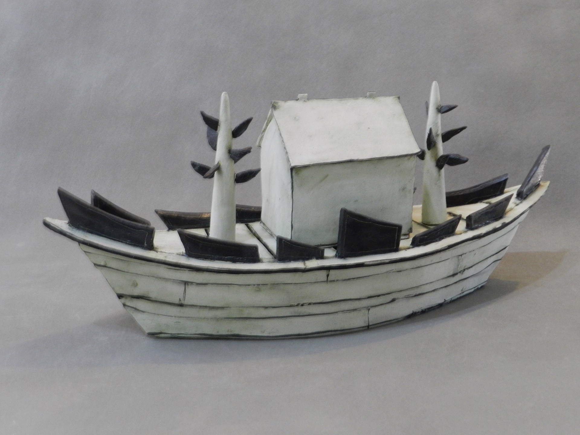 Boat with Trees by Mary Fischer
