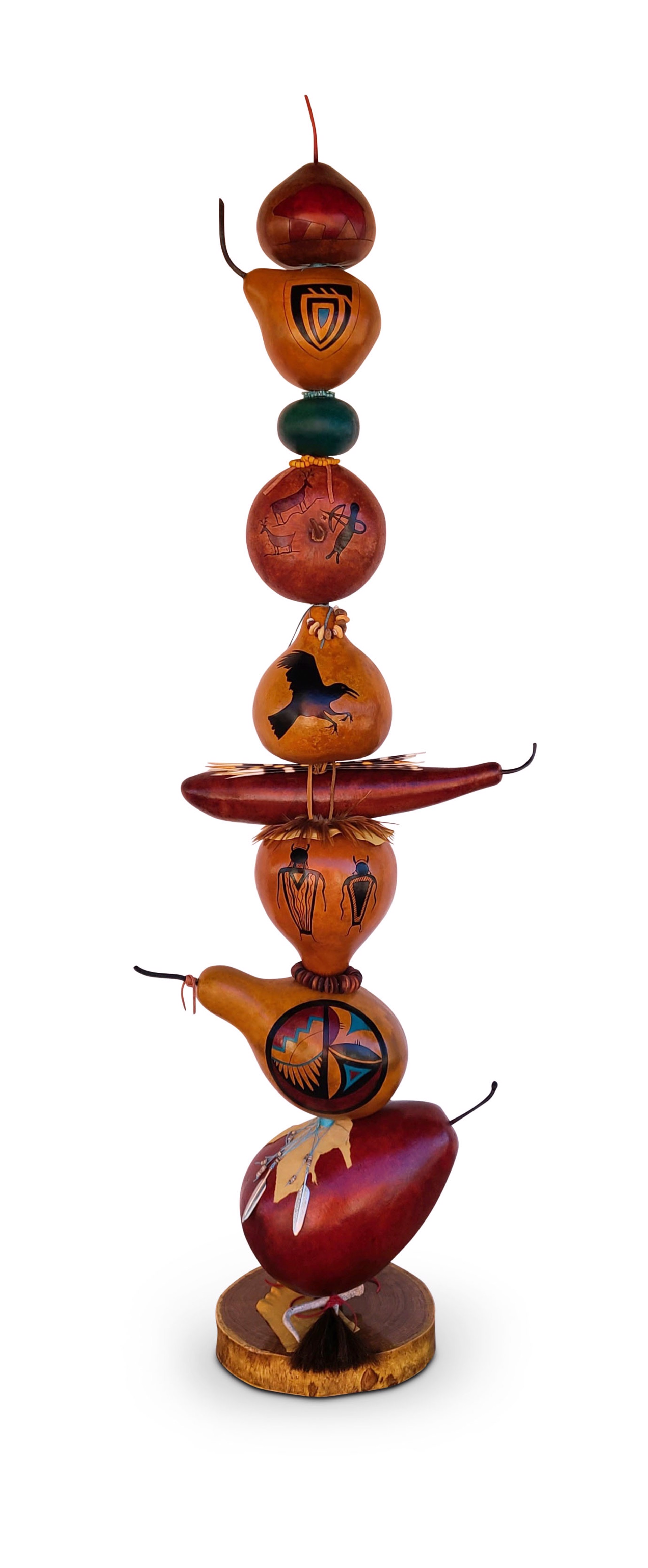 Raven Gourd Totem by Gary & Glenis Leitch