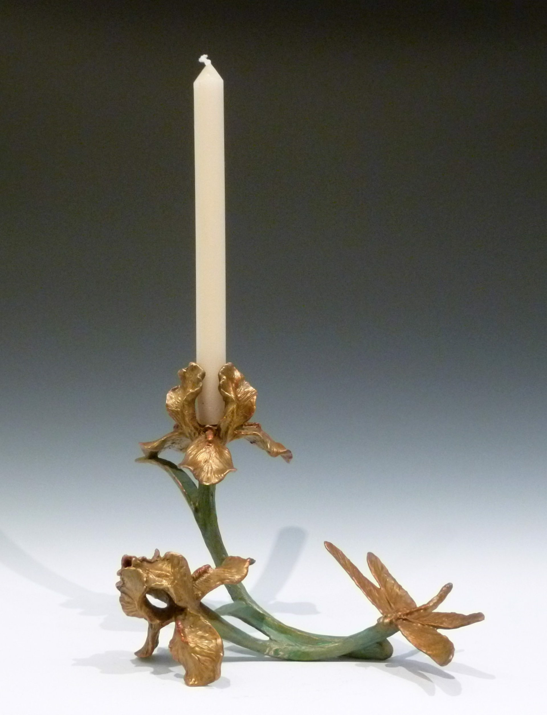 Iris & Dragonfly Candlestick by Sharles