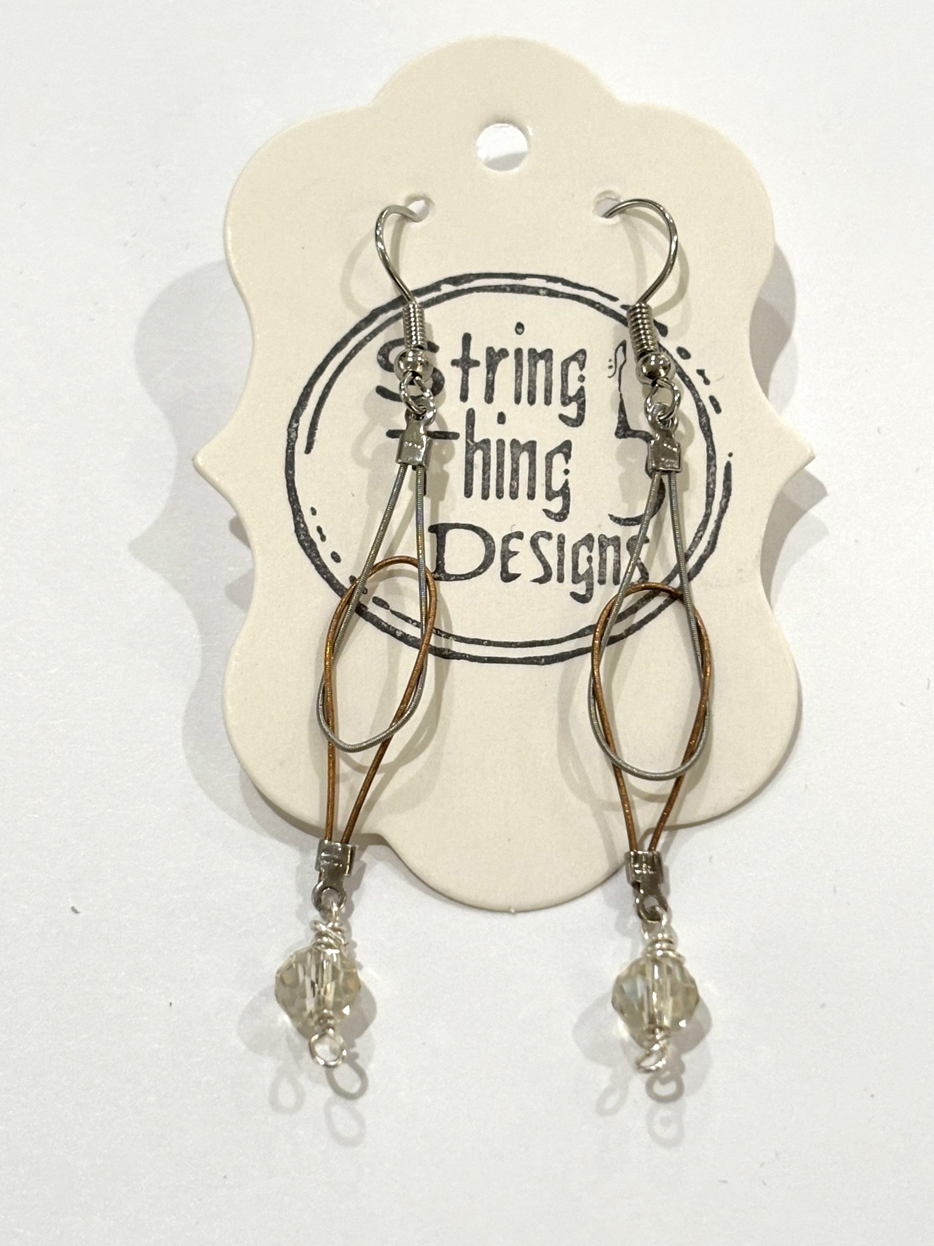 Bead Guitar String Earrings by String Thing Designs