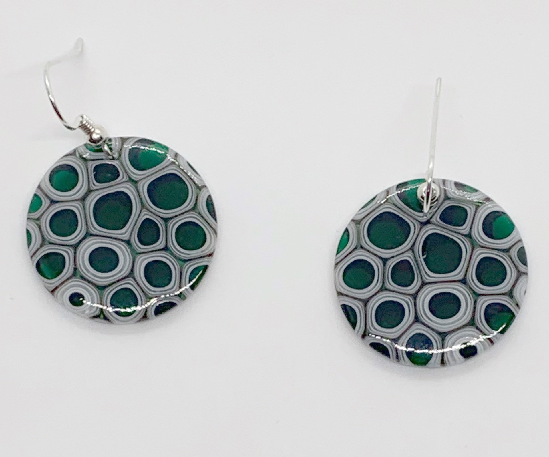 Murrini round earrings - Dark Green by Chris Cox