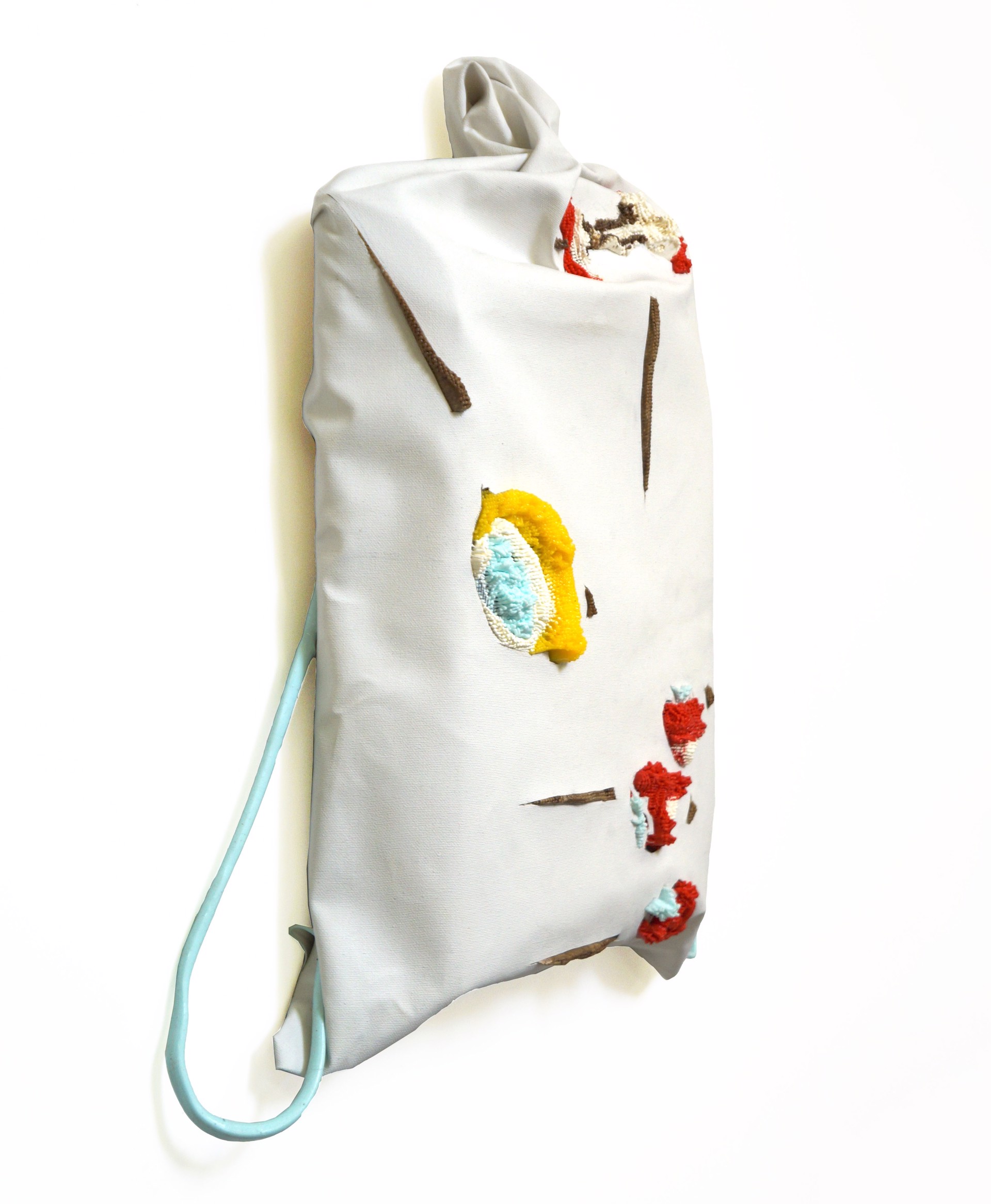 String Backpack with Rotting Strawberries by Eleanor Aldrich