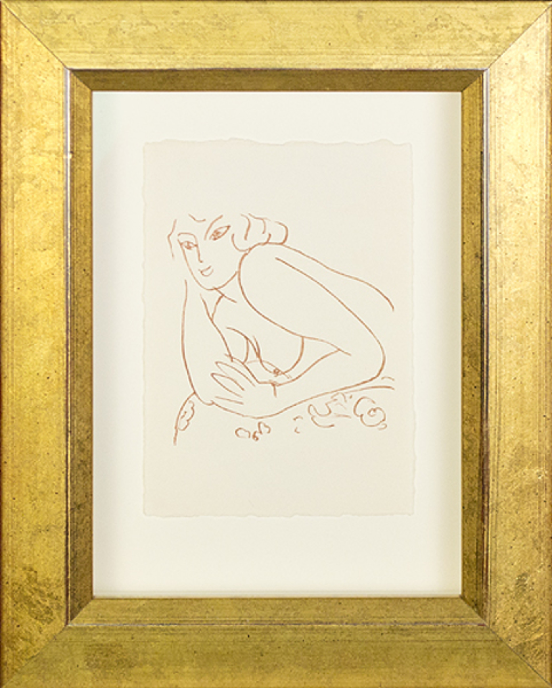 Nude Contemplating (from Florilege des Amours de Ronsard Portfolio) by Henri Matisse