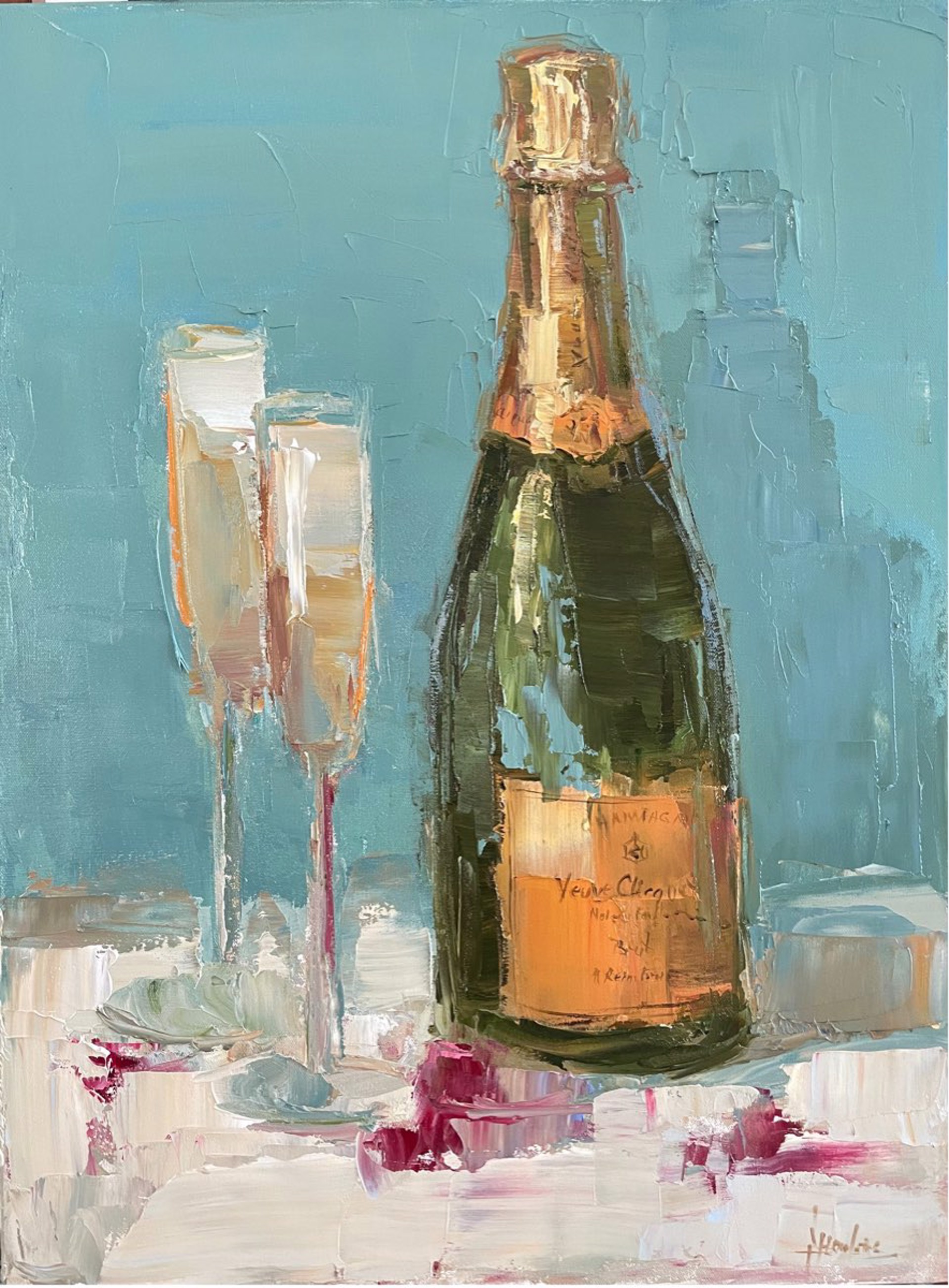 Champagne And Berries by Barbara Flowers