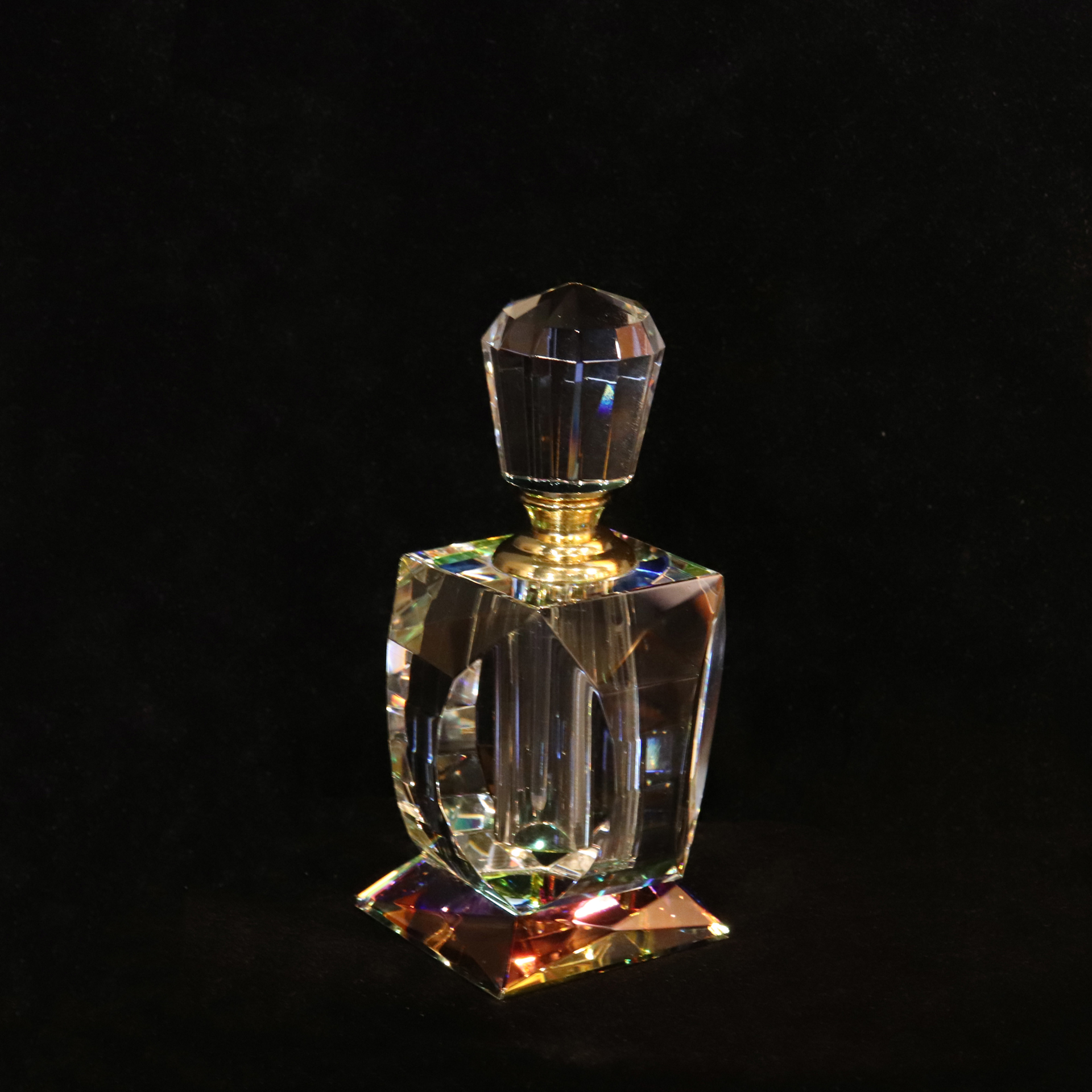 Crystal Perfume Bottle 5"x2 3/8" by Harold Lustig