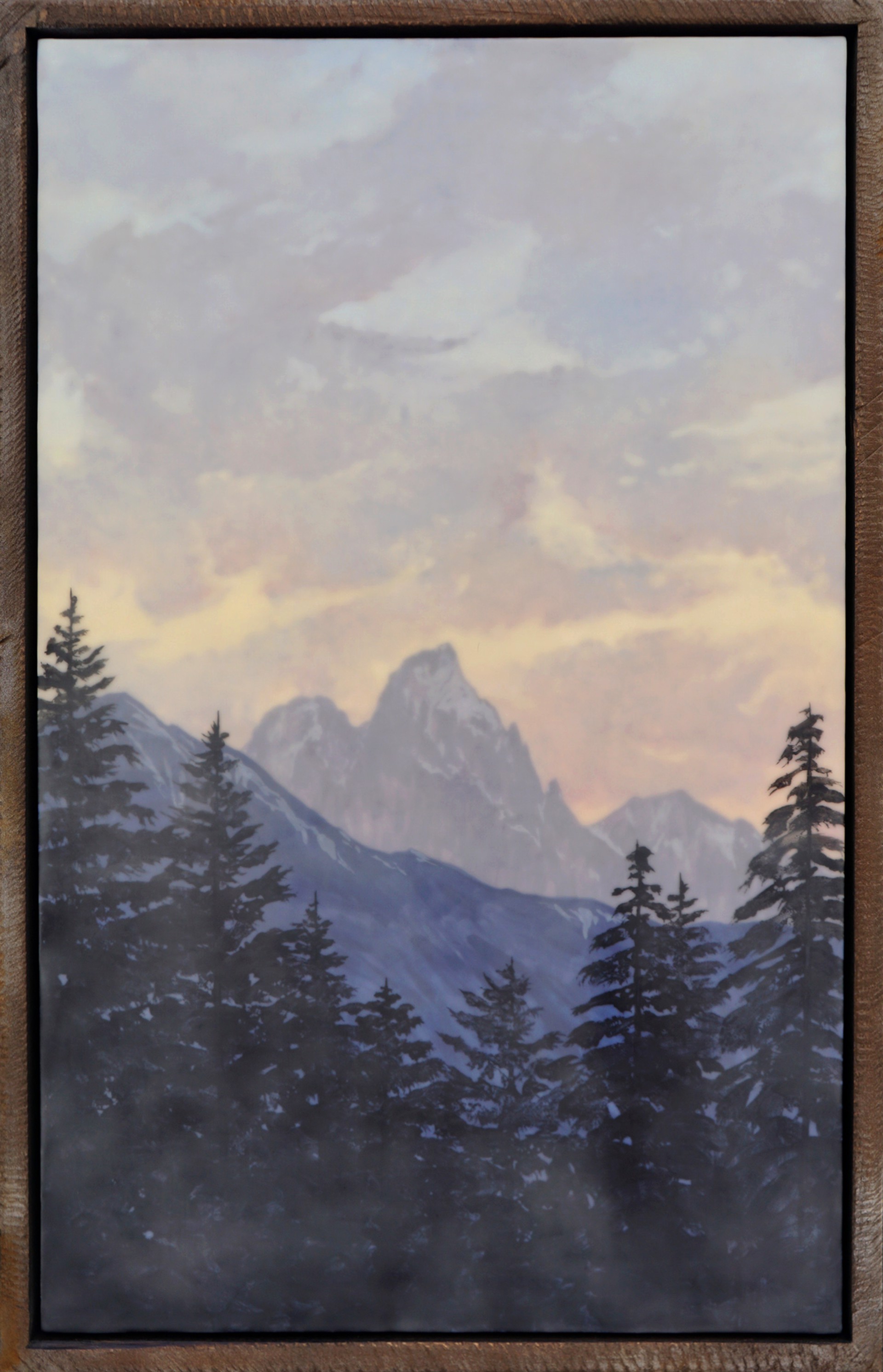 Original Artwork Featuring A Mountain Peak Sunset