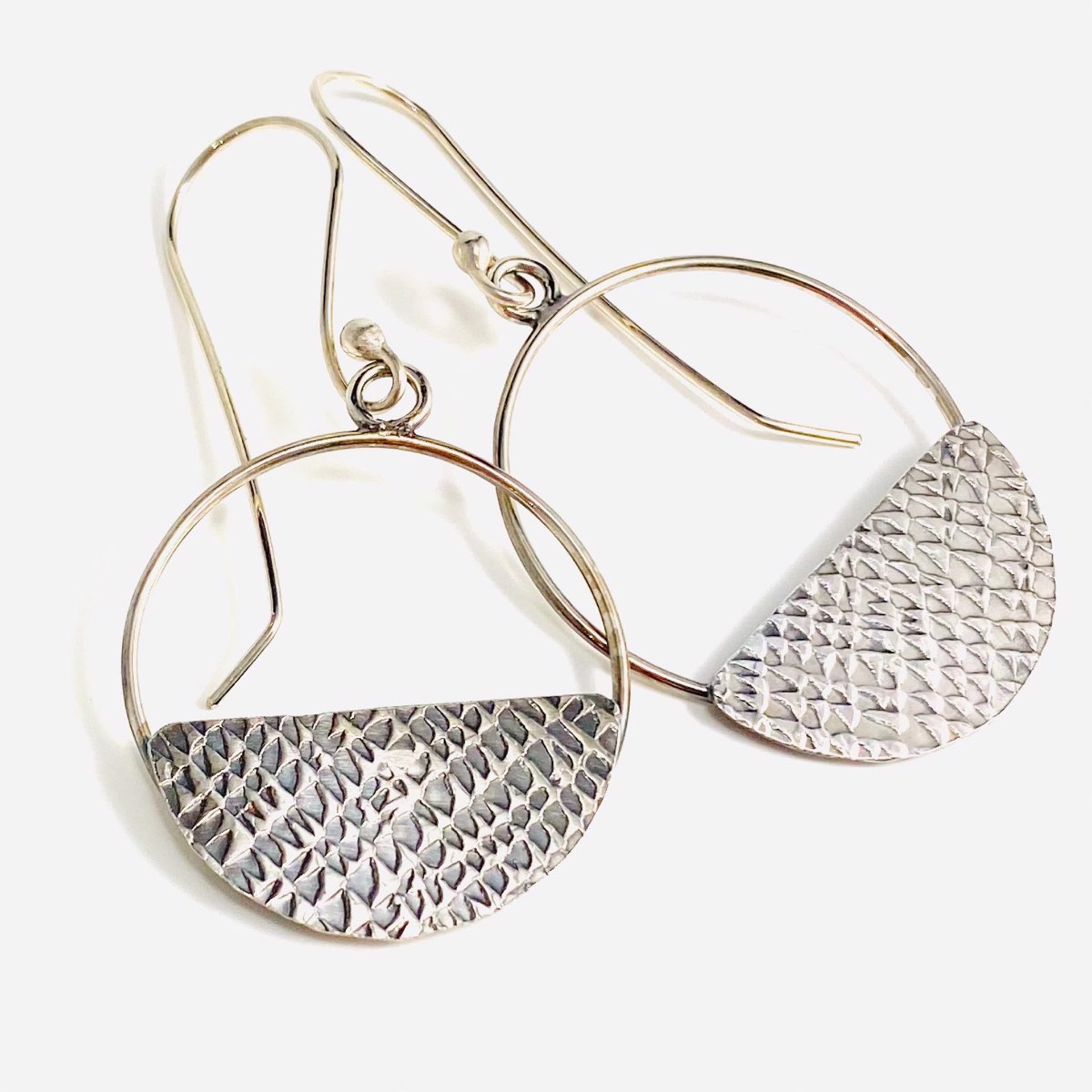 Basket Weave Circle Earrings by Anne Bivens