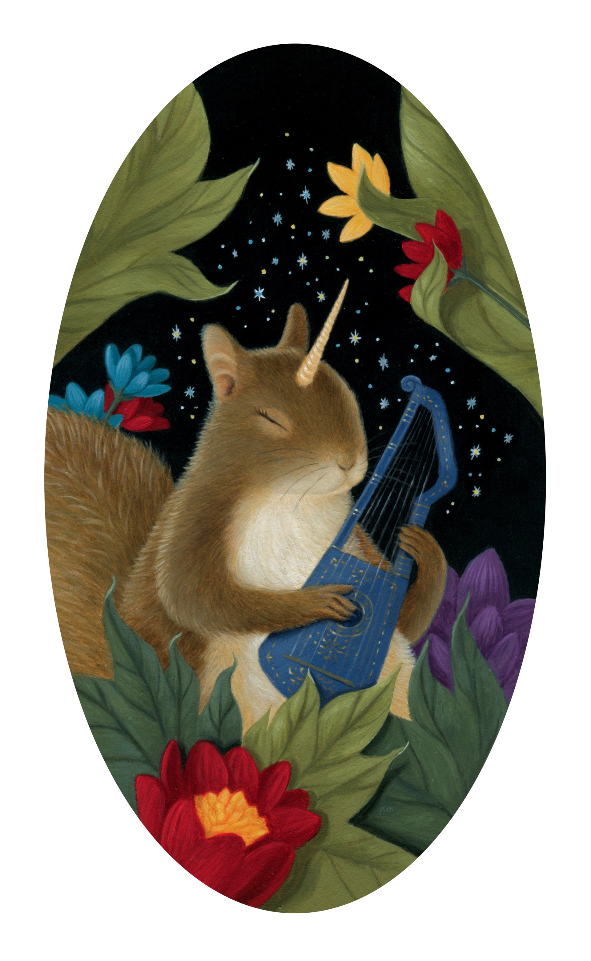 In the Meadow, Sweetly Playing (Unicornus Squirrelus) by Gina Matarazzo