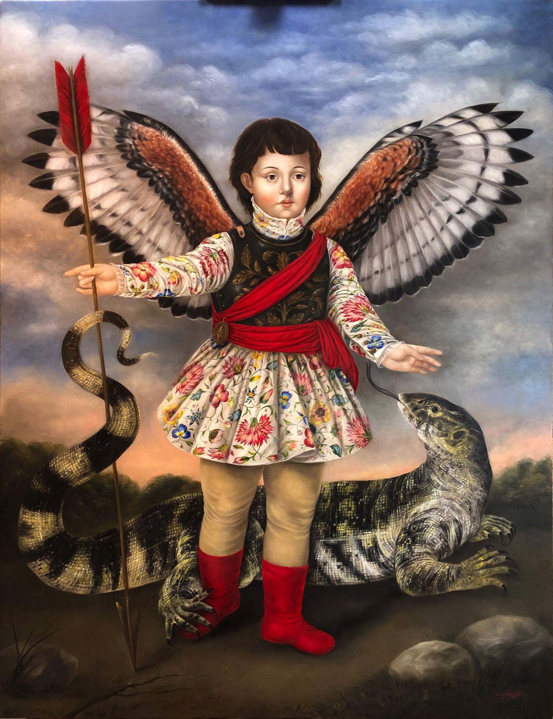 Archangel with Nile Monitor Lizard by Fatima Ronquillo
