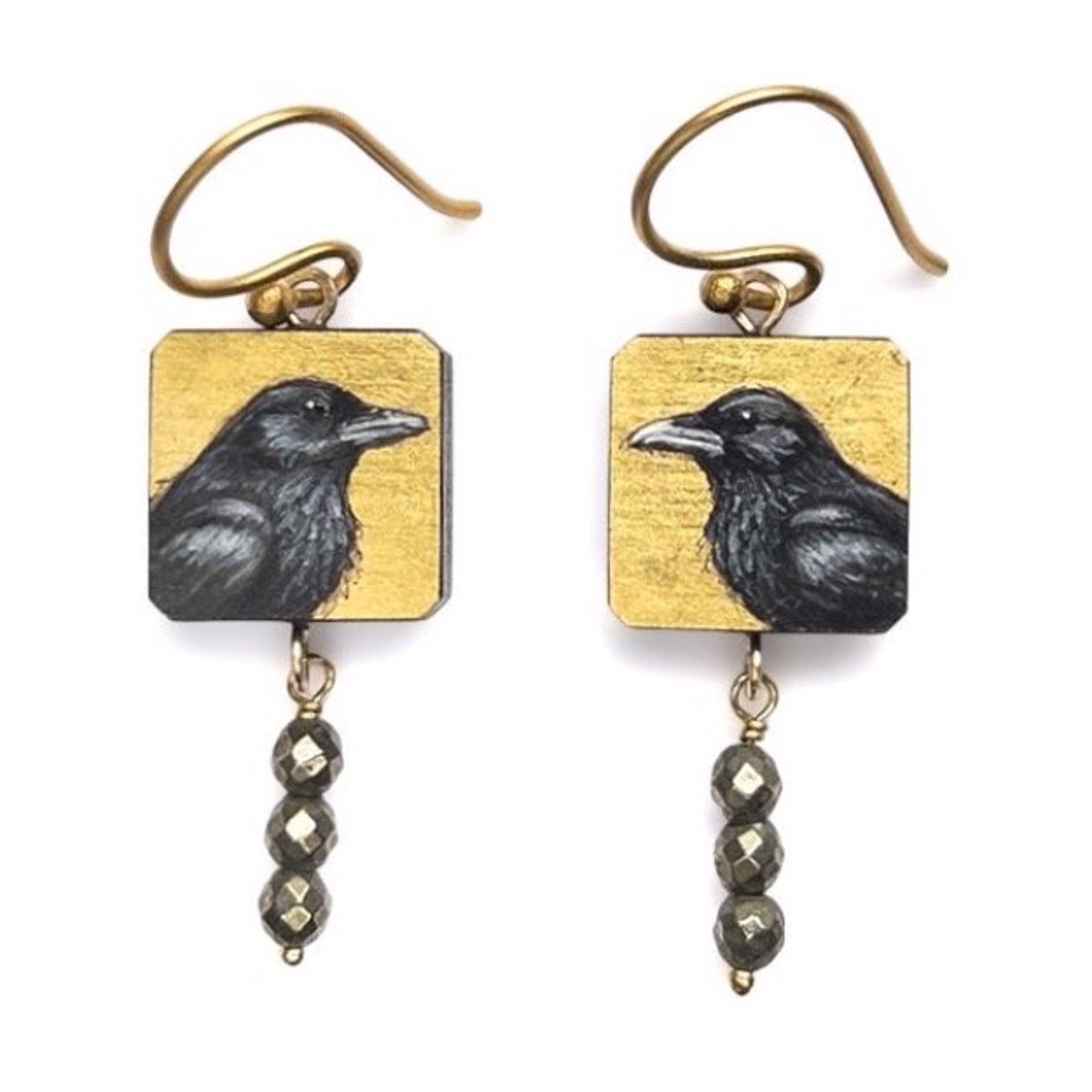 Raven Earrings with Hematite by Christina Goodman