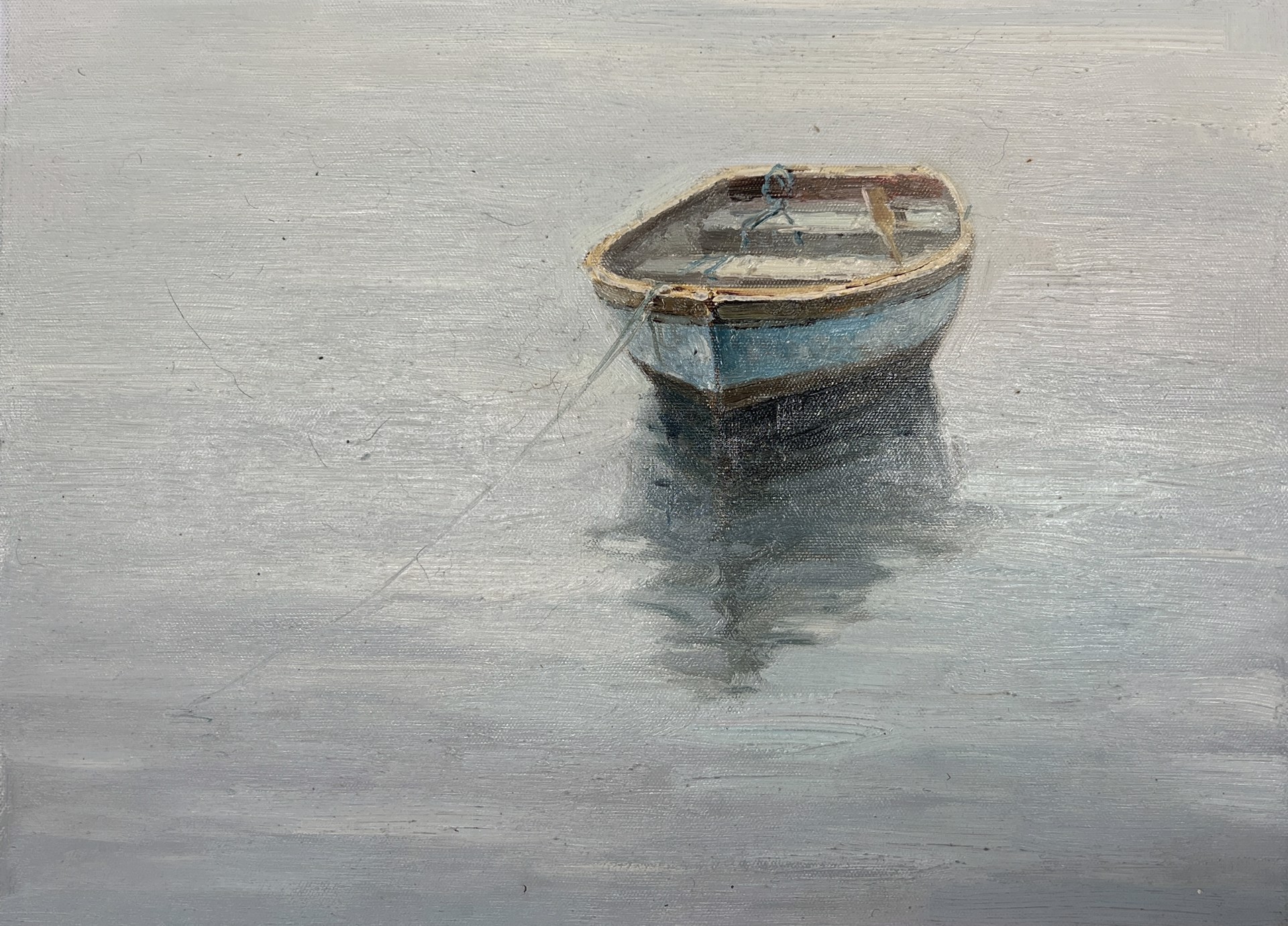 BLUE AND TAN BOAT by ERIC SUN