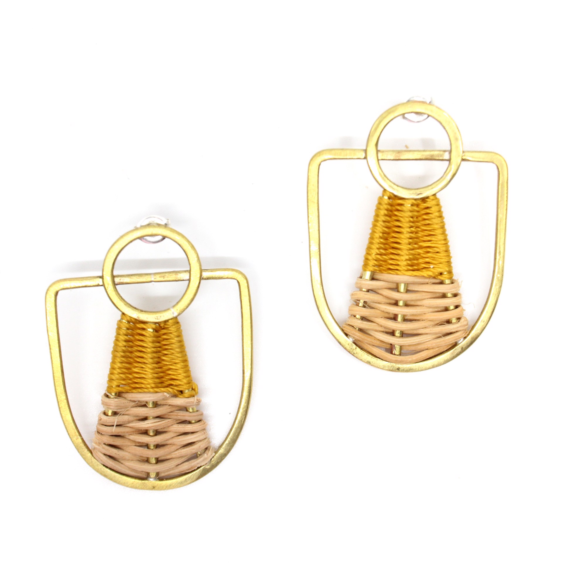 Georgia studs (gold + reed) by Flag Mountain Jewelry