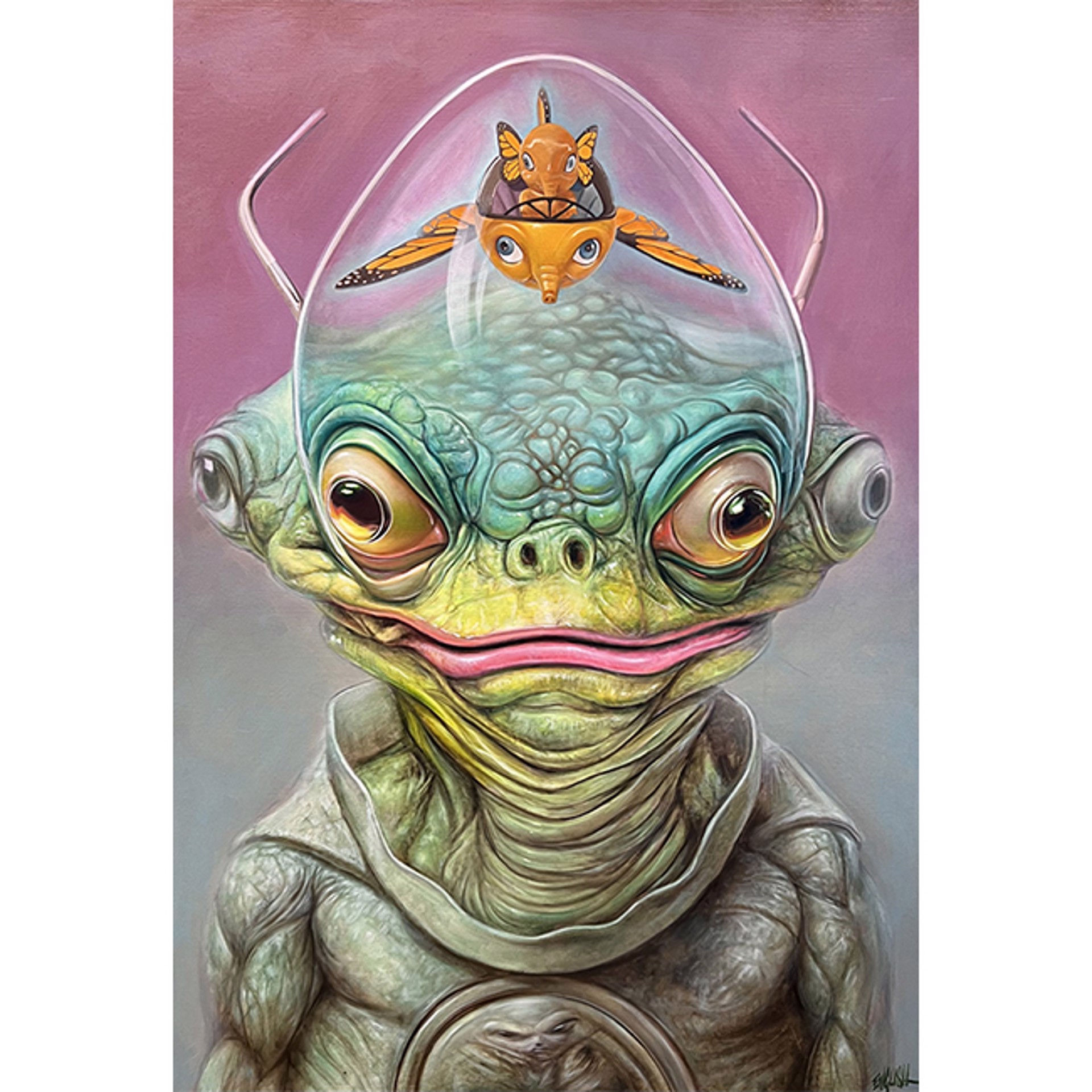 Alien with Elefanka Brain by Ron English