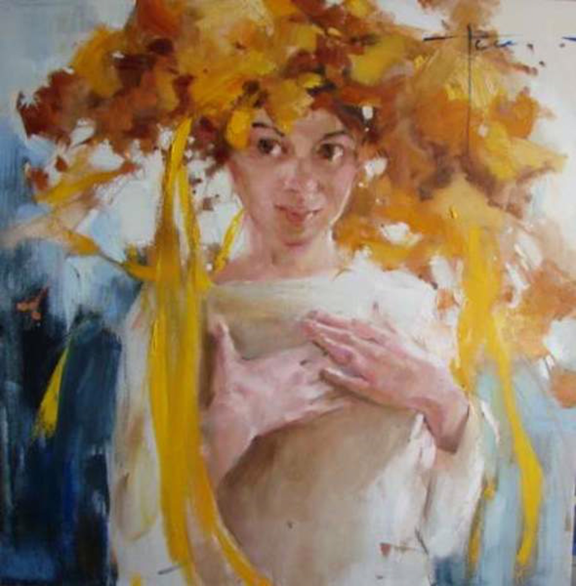 Flowers in Her Hair by Yana Golubyatnikova