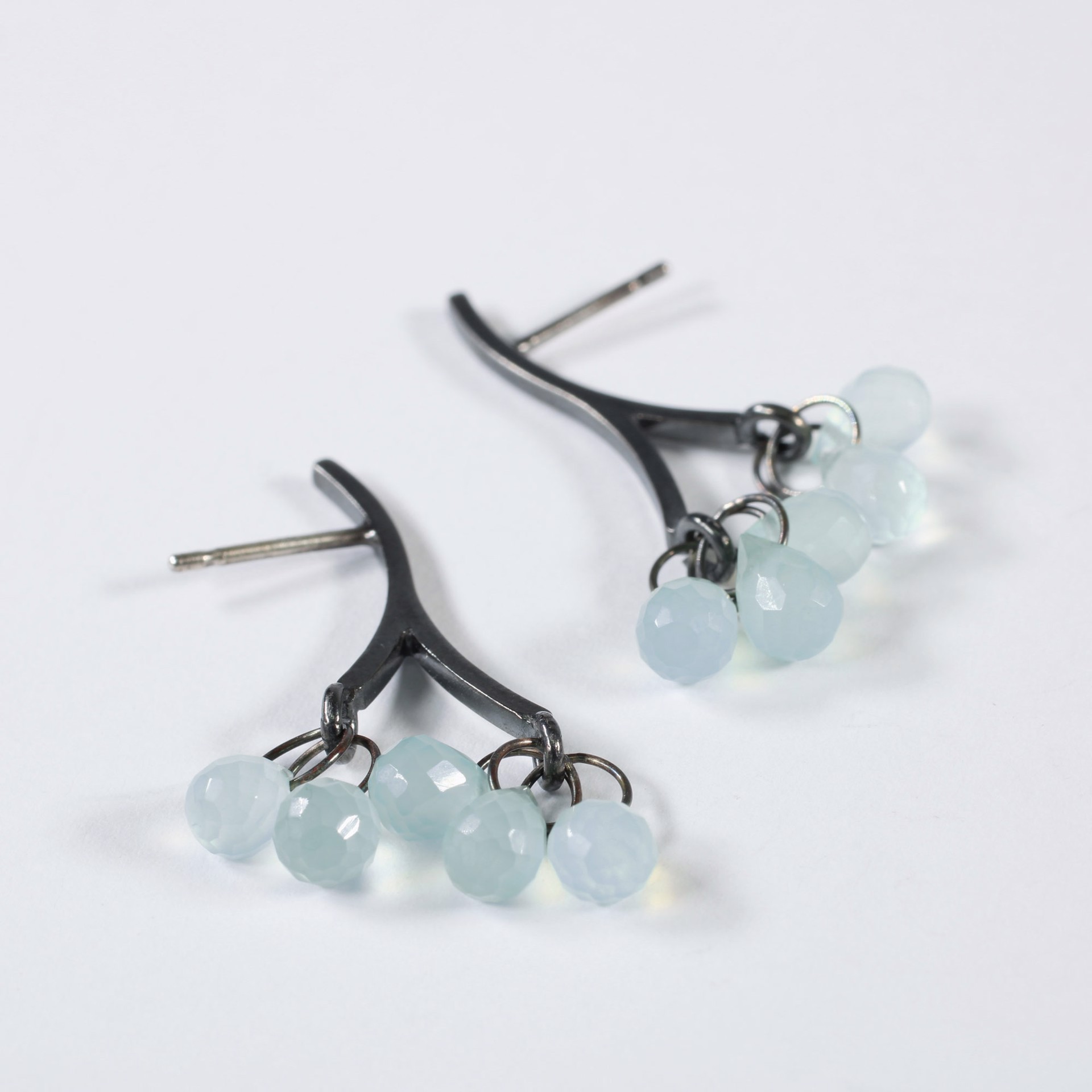 Chalcedony Berry Bunch Earrings by Barbara Seidenath