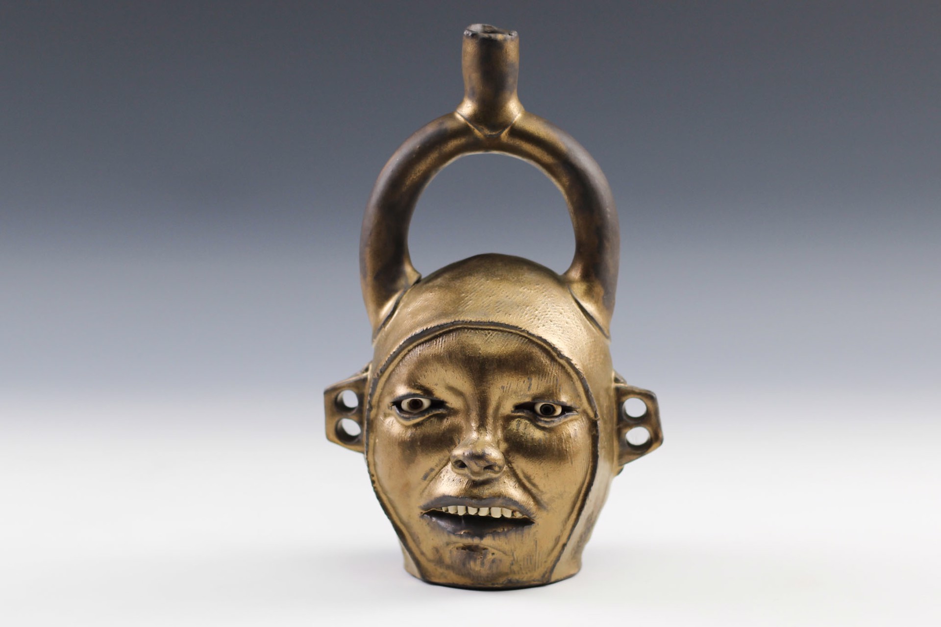 Bronze Bottle Stirrup Handle by Ryan Myers