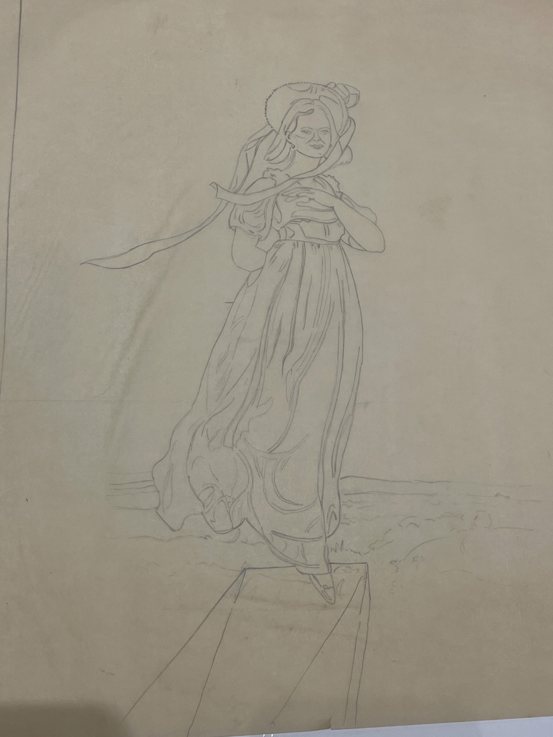 Lady in the Wind Tracing Paper by Shirley Rabe' Masinter