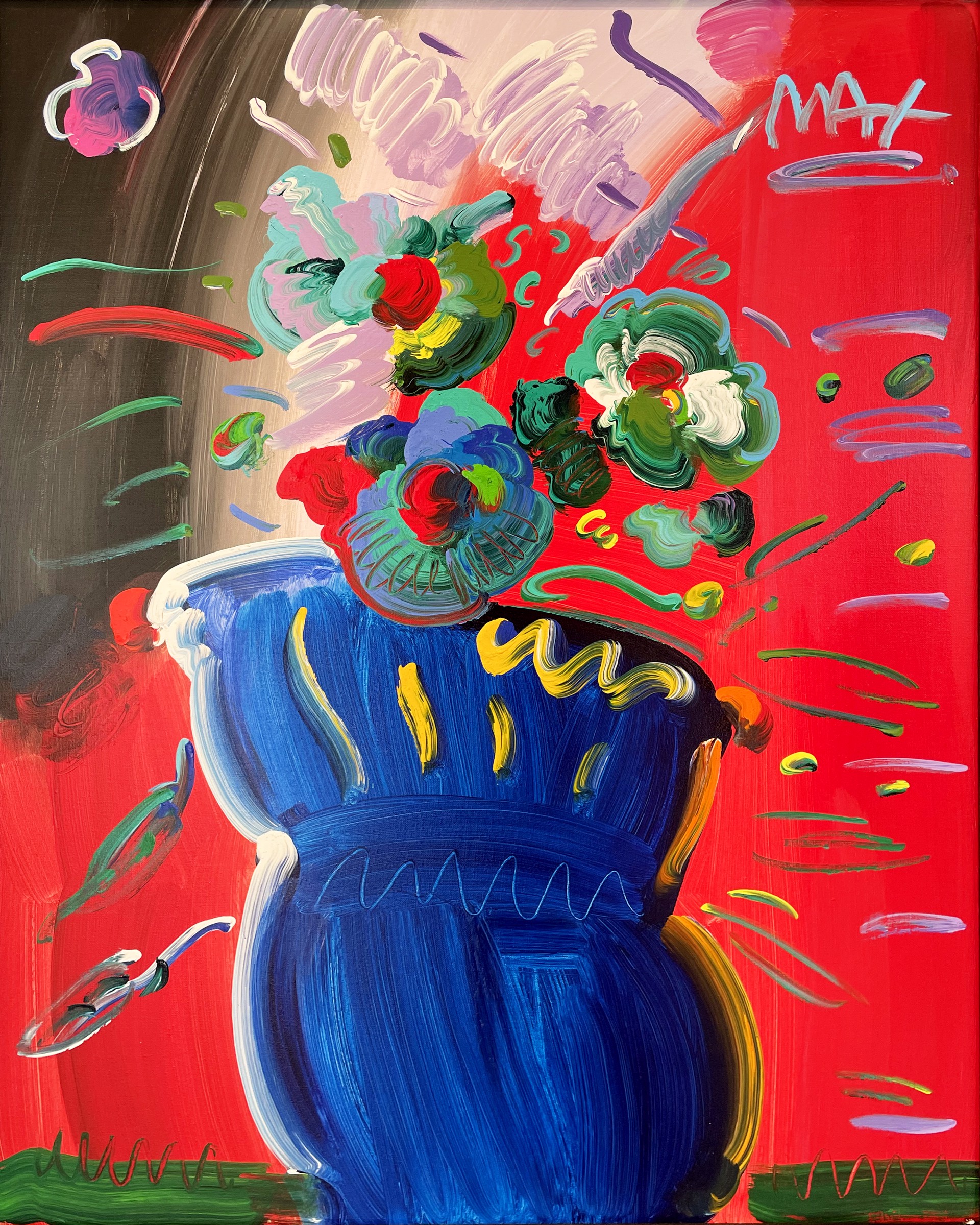 Blue Vase of Zopple Flowers by Peter Max