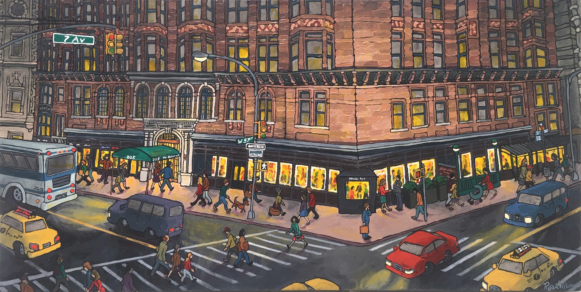 City Streets, 57th & 7th, Night by Roxie Munro